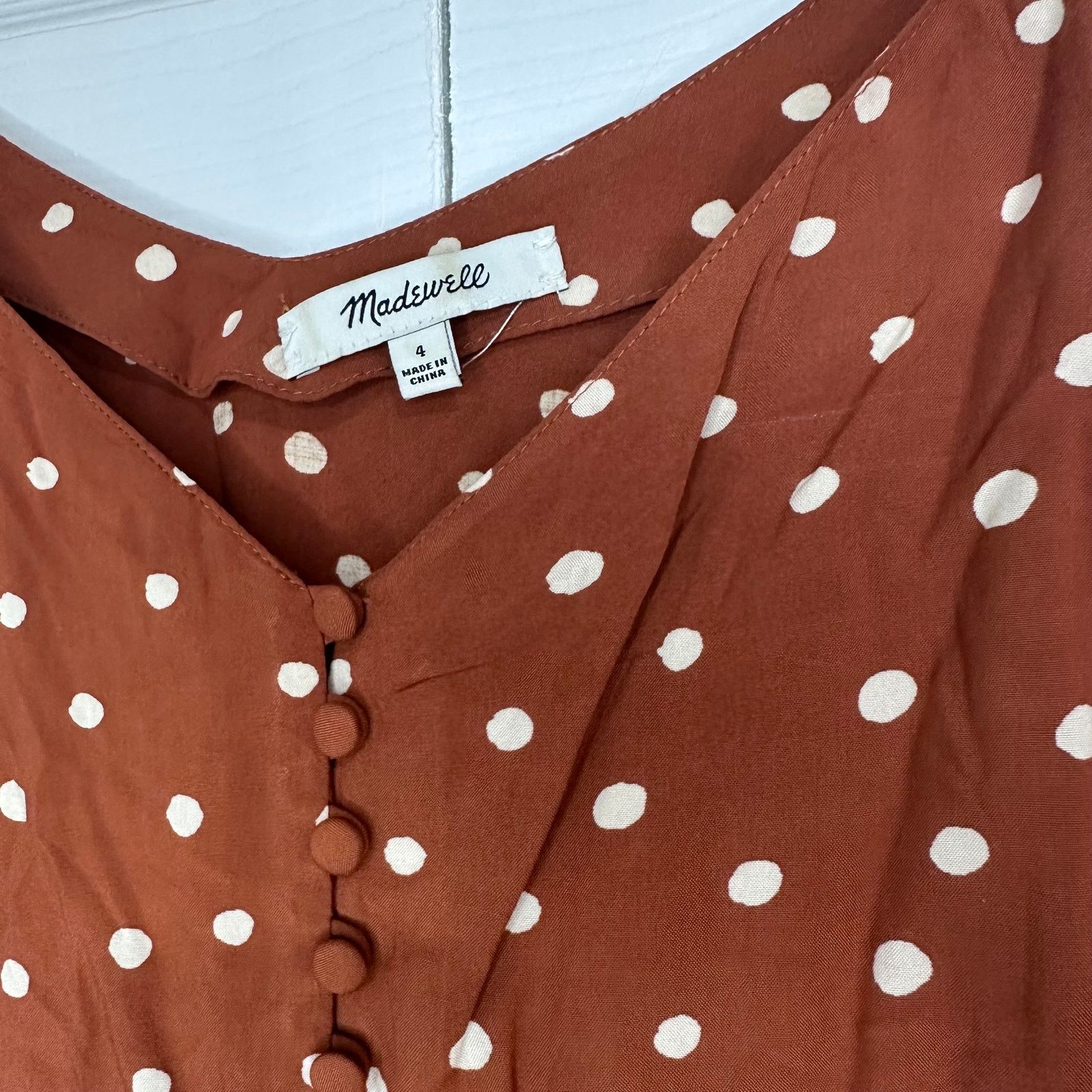 Madewell Madewell Burnt Clay Polka Dot Cami Tank Size 4 Size S / US 4 / IT 40 - 4 Thumbnail