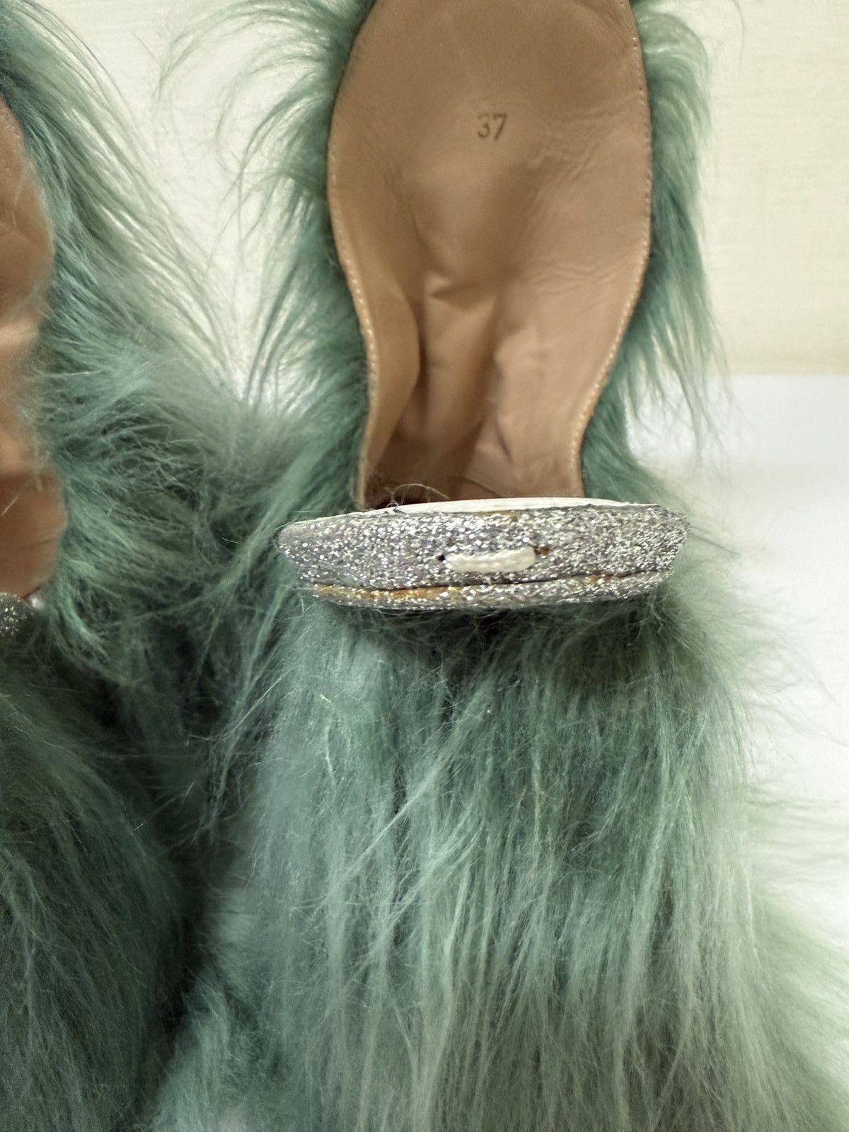 Maison Margiela MAISON MARGIELA Pre-owned Green Faux Fur Mules & Clogs Size US 6 / IT 36 - 8 Thumbnail