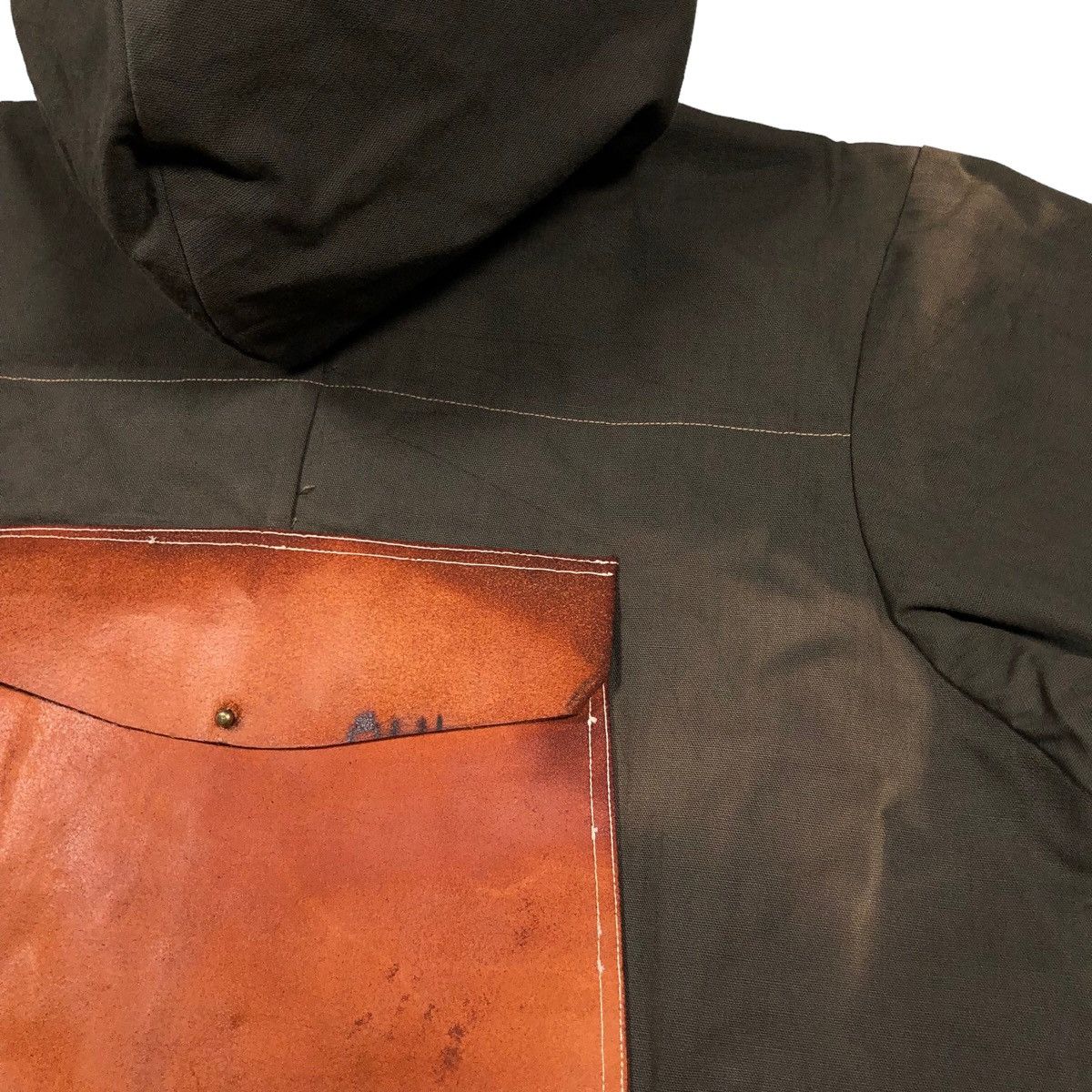 Japanese Brand × Vintage Sun Faded Unknown Smock Cotton Canvas With Leather Pocket Size US S / EU 44-46 / 1 - 18 Thumbnail