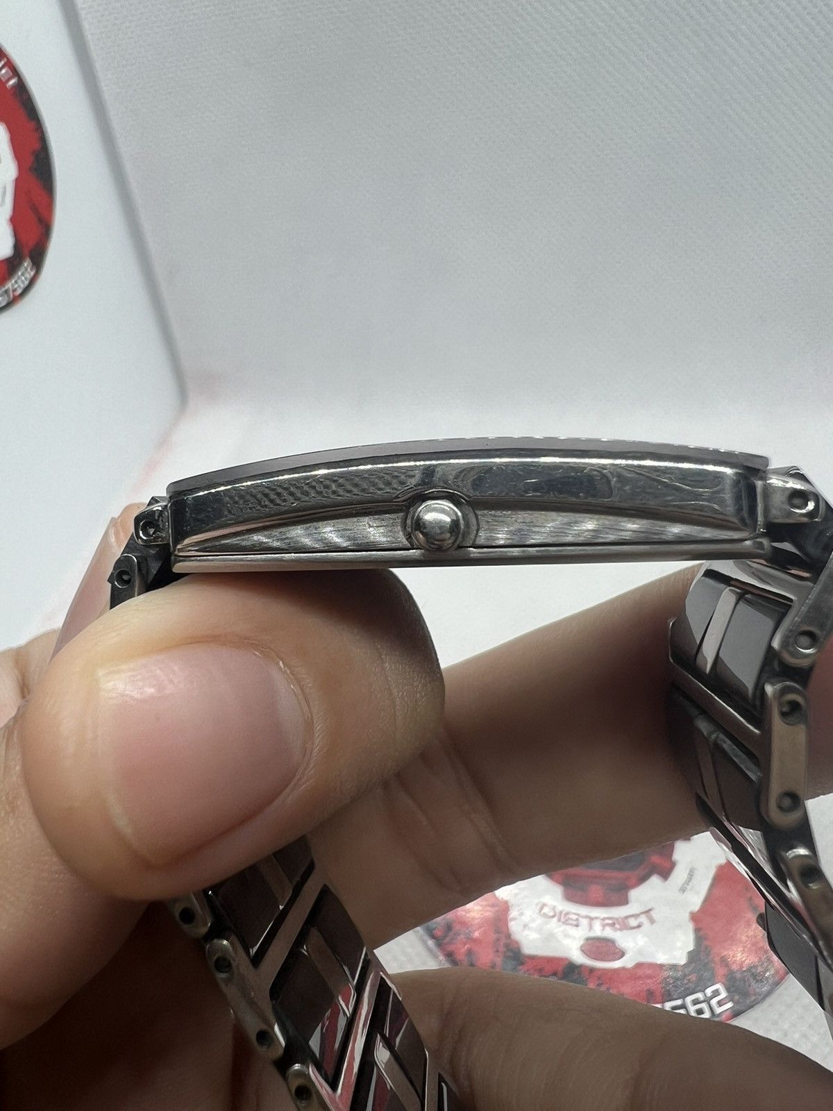 Vintage LANCETTI Tungsten Diamond Rectangular Black Men's Watch Size ONE SIZE - 5 Thumbnail