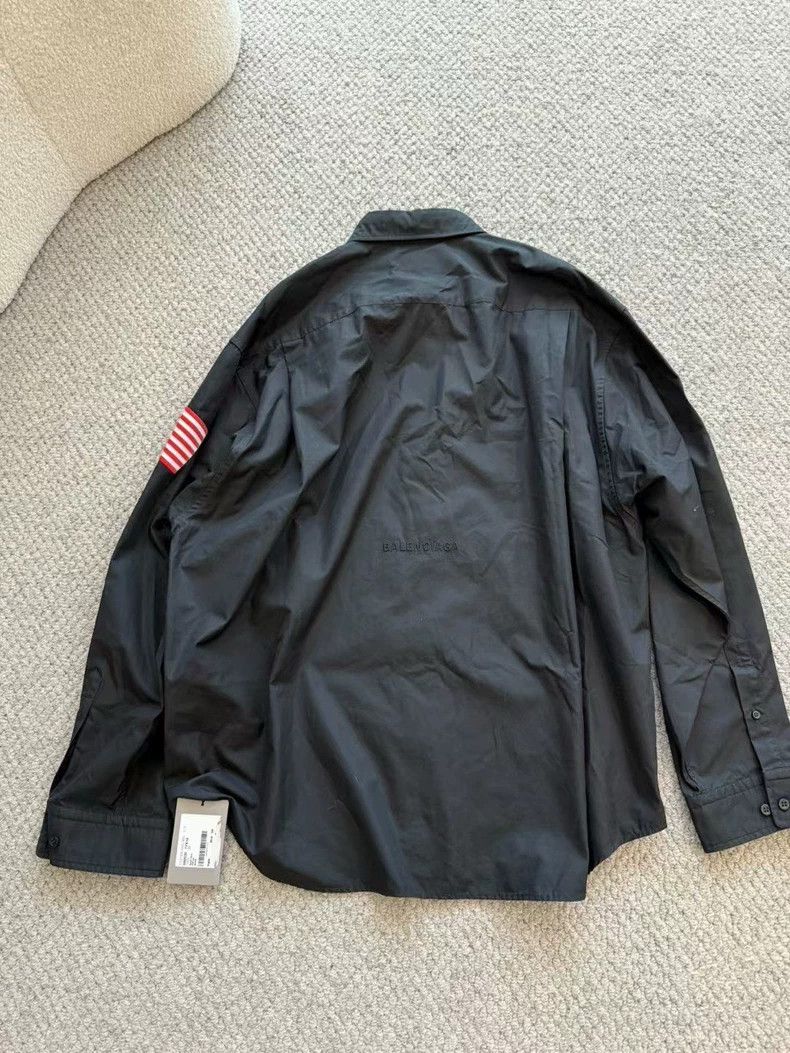 Balenciaga Balenciaga size 38 Nasa embroidered logo black shirt jacket Size US M / EU 48-50 / 2 - 2 Thumbnail