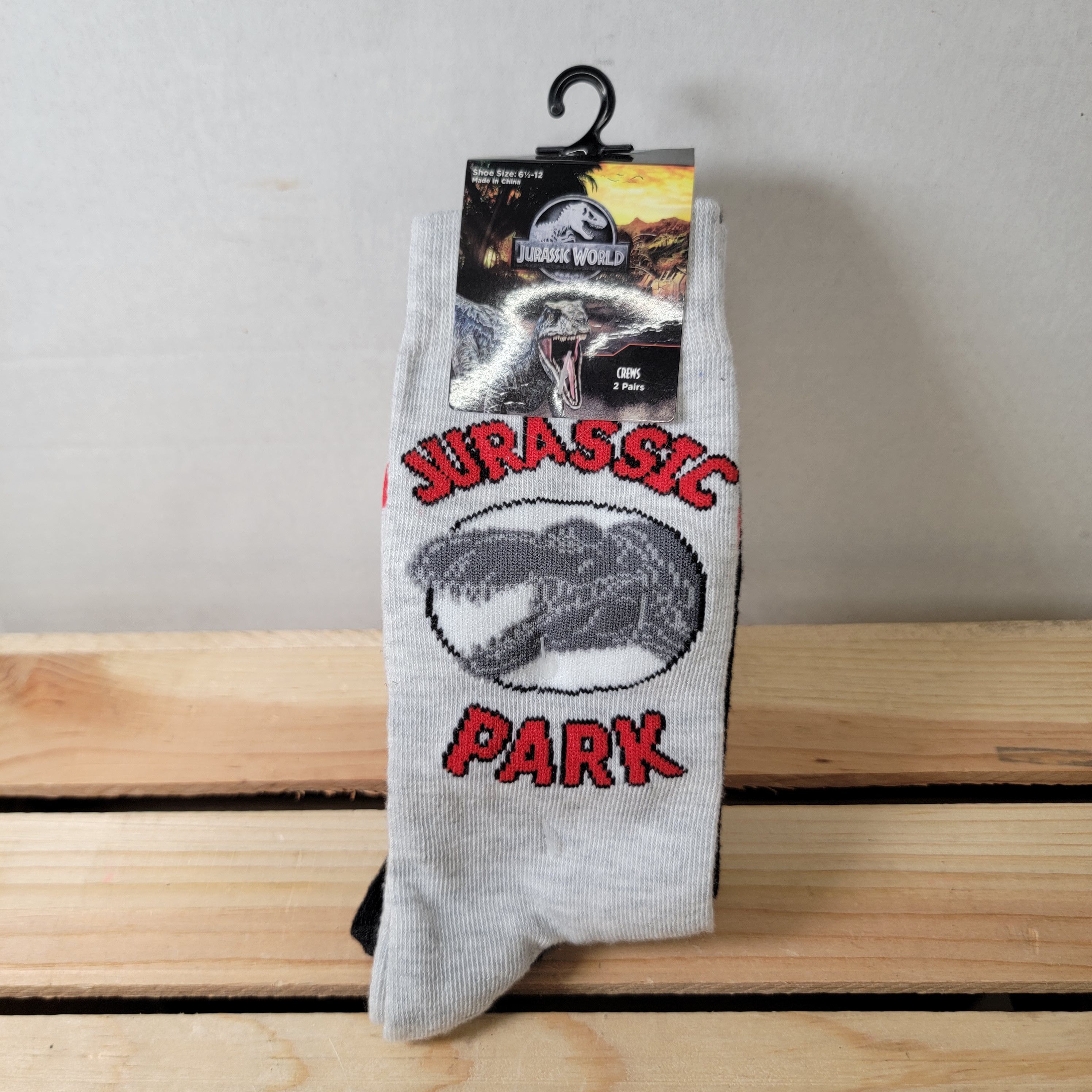 Other 2 Pair Jurassic Park Unisex Adult Crew Socks - 6.5 - 12 NWT Size ONE SIZE - 1 Thumbnail
