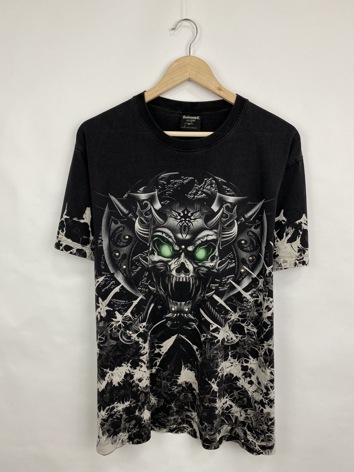 Japanese Brand 💀 Vintage 90s Skull Death All Over Print Y2K Retro Rare Hype Size US L / EU 52-54 / 3 - 3 Thumbnail