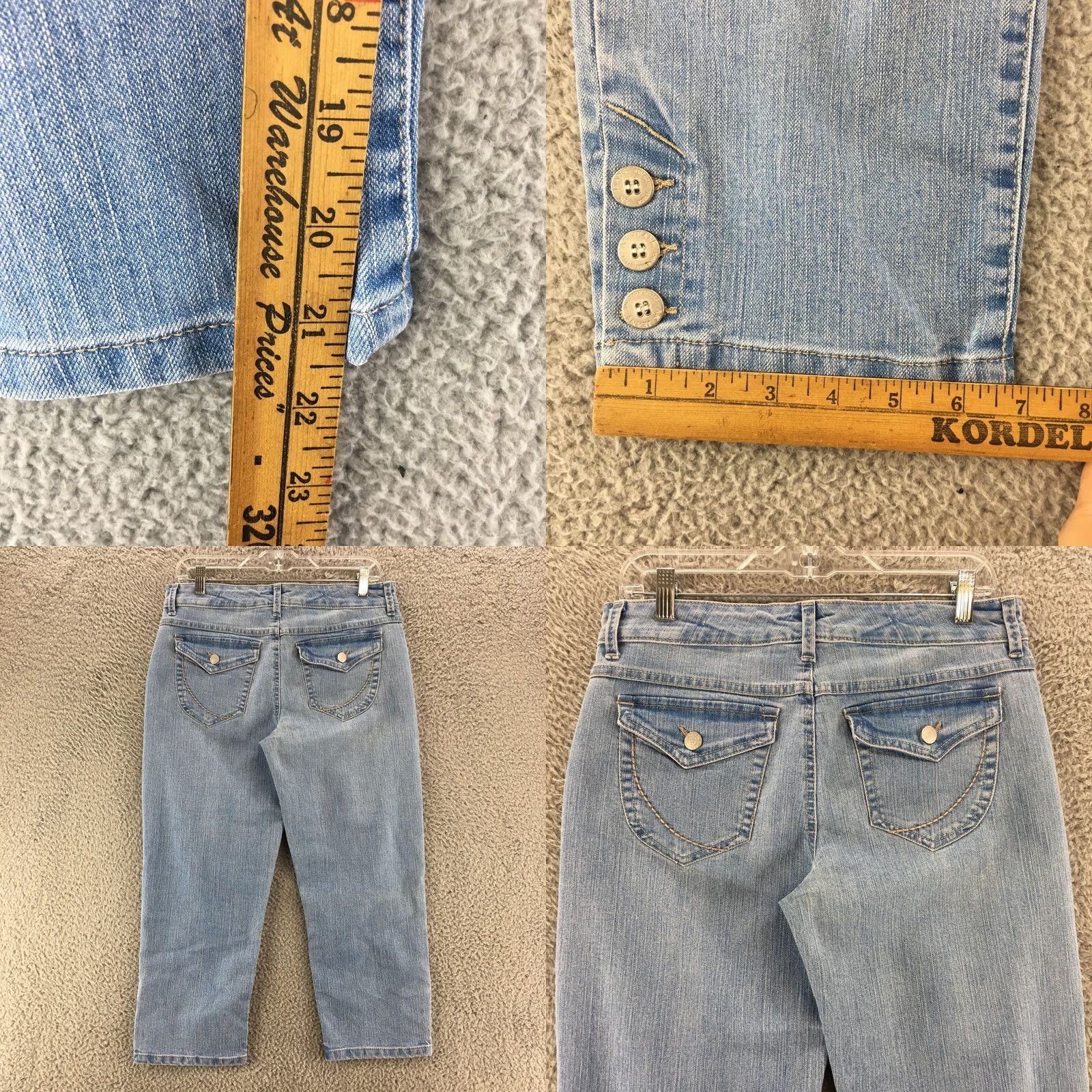 Anne Klein Anne Klein Jeans Womens 8 Blue Denim Light Wash Cropped 5 Pocket Zip Fly Regular Fit Shirt/Hoodie/Jeans (adjusted as Jeans) Size 30" / US 8 / IT 44 - 8 Thumbnail