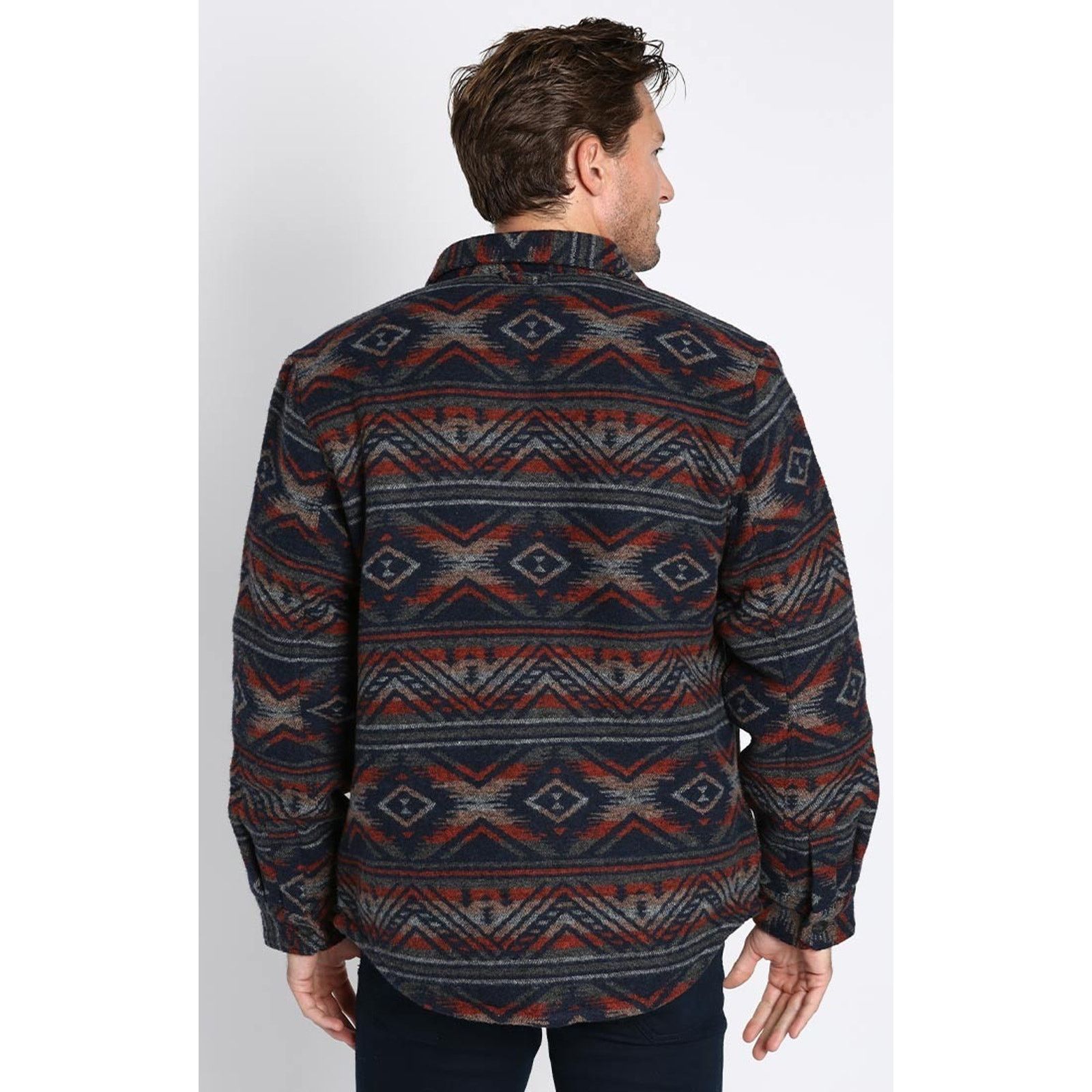 JACHS NY Jachs Aztec Southwest Wool Blend Sherpa Fleece Lined Shirt Size US M / EU 48-50 / 2 - 2 Thumbnail