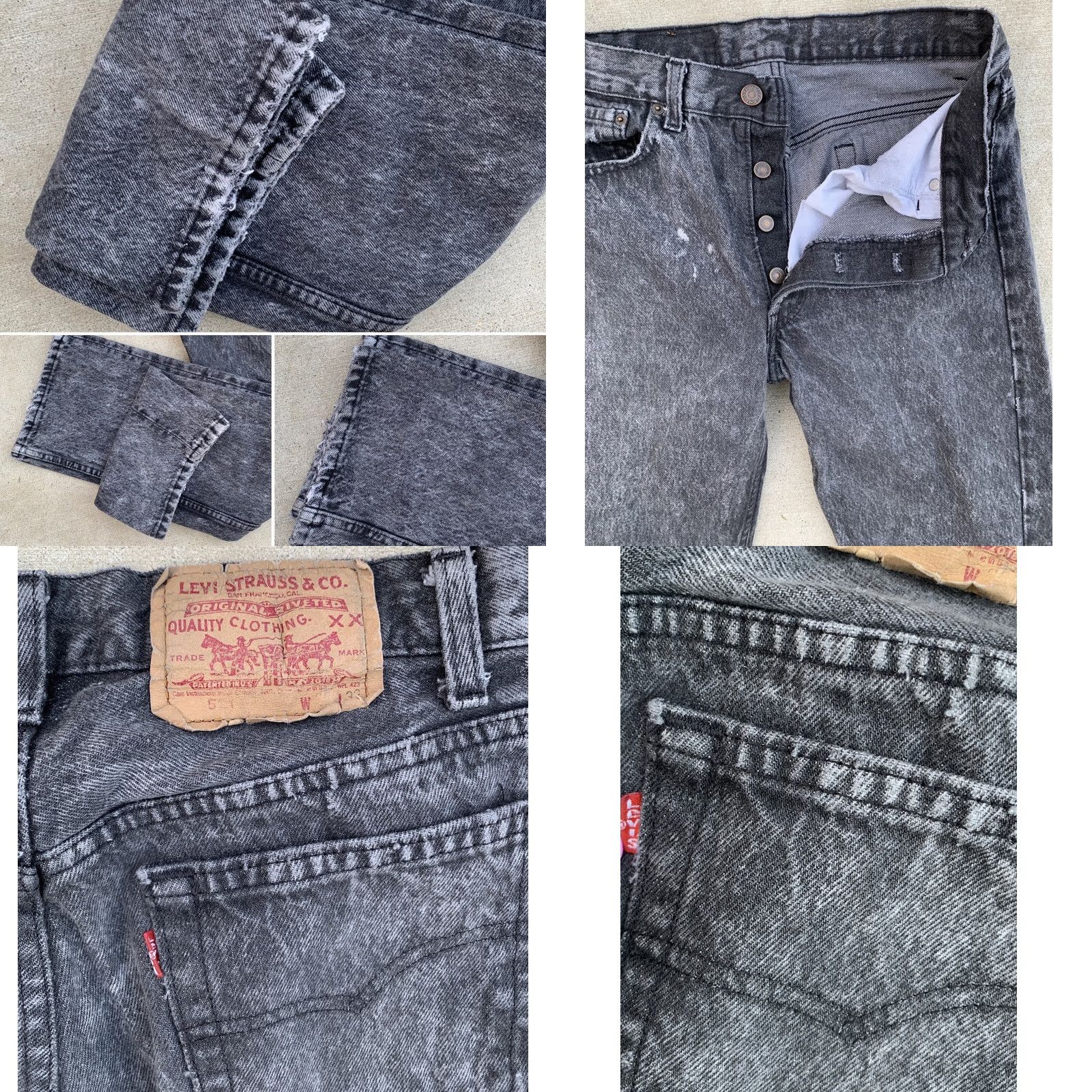 Levi's Vintage Levi's 501 Jeans Button Fly Faded Black Size 29 Regular Men Jeans 5-Pocket Distressed Inseam 31.75in Cotton Denim USA Made Rise 10-12in Size US 29 - 8 Thumbnail