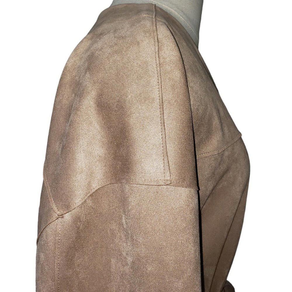 Chicos CT344a Chicos Tan Suede Like Lightweight Trench Jacket Size M / US 6-8 / IT 42-44 - 3 Thumbnail