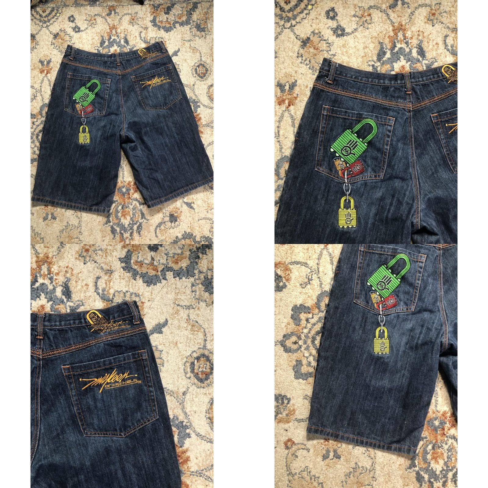 Denime Miskeen Originals Denim Shorts Mens 38 Dark Relaxed Bermuda Hip Hop Locks Size US 38 / EU 54 - 8 Thumbnail