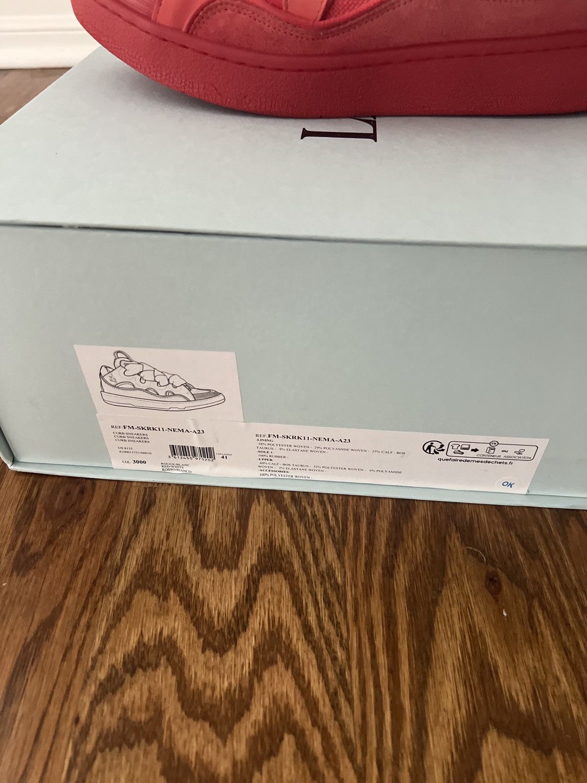 Lanvin Lanvin Curb Sneakers White/Red Size US 8.5 / EU 41-42 - 7 Thumbnail