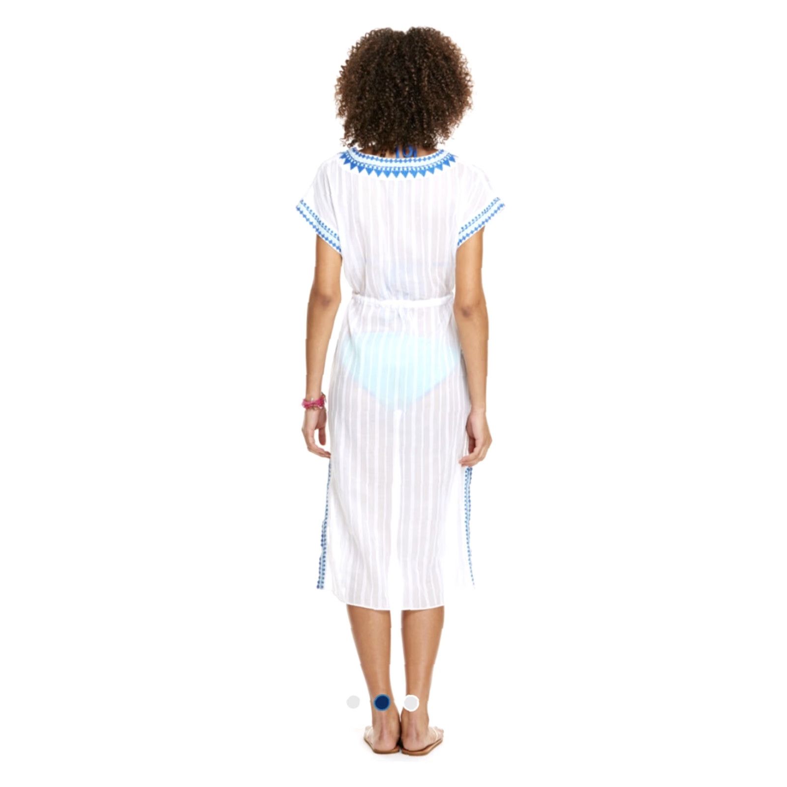Vineyard Vines Vineyard Vines Cover-Up Adult Size S White Cotton Embroidered Striped Maxi Beach Womens Size S / US 4 / IT 40 - 6 Thumbnail