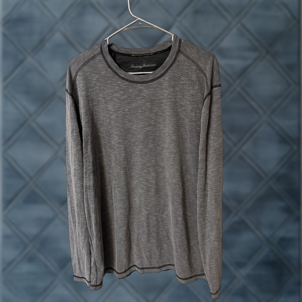 Tommy Bahama Tommy Bahama Mens XL Gray Long Sleeve Thermal Shirt Crew Neck Knit Base Layer T-Shirt Size US XL / EU 56 / 4 - 1 Thumbnail