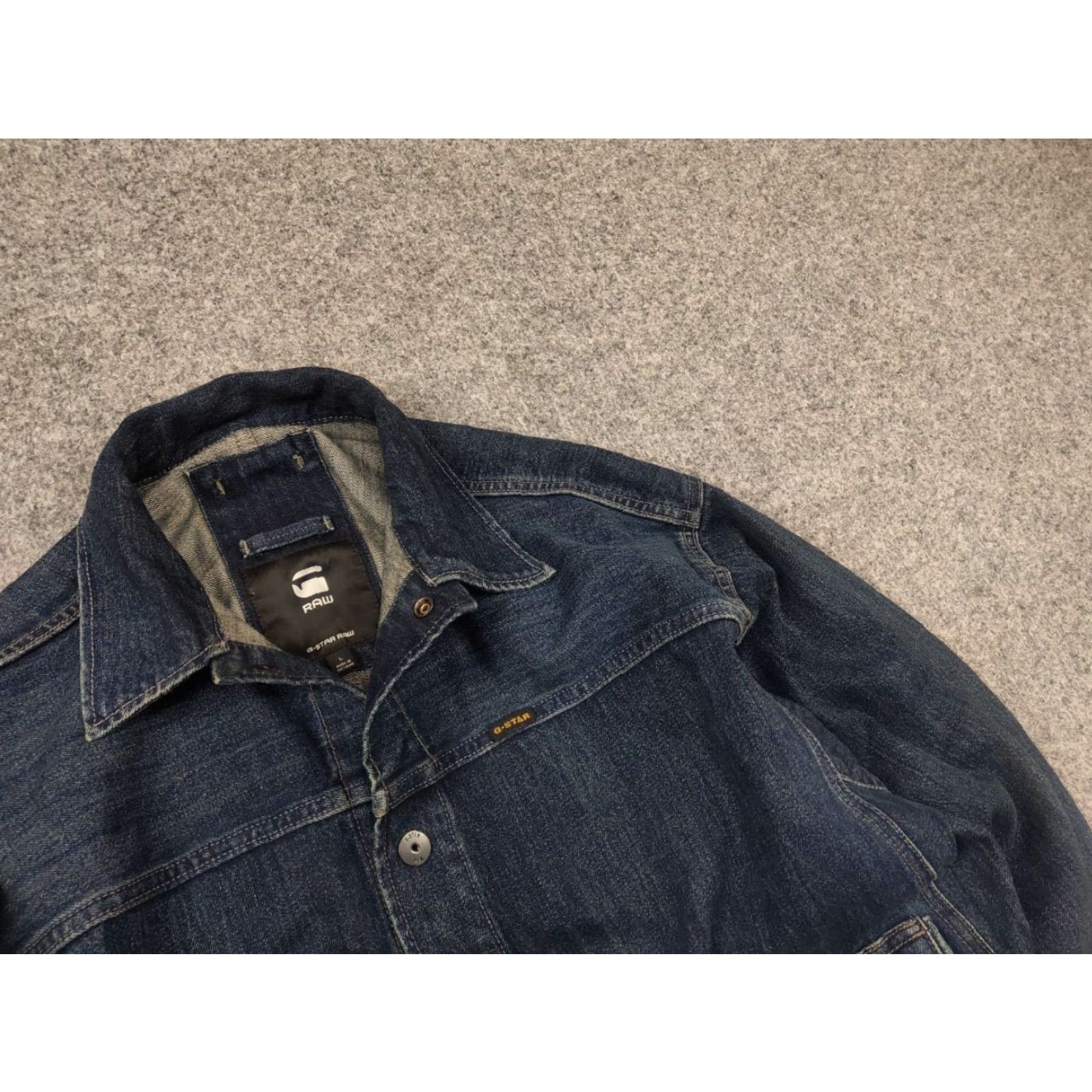 G-Star G-Star RAW Utility Coach Dakota Cargo Pocket Baggy Denim Blue Vintage Jacket Mens L Blue Denim Cargo Pockets Vintage Style Stars 90s Theme Jacket Size US L / EU 52-54 / 3 - 7 Thumbnail