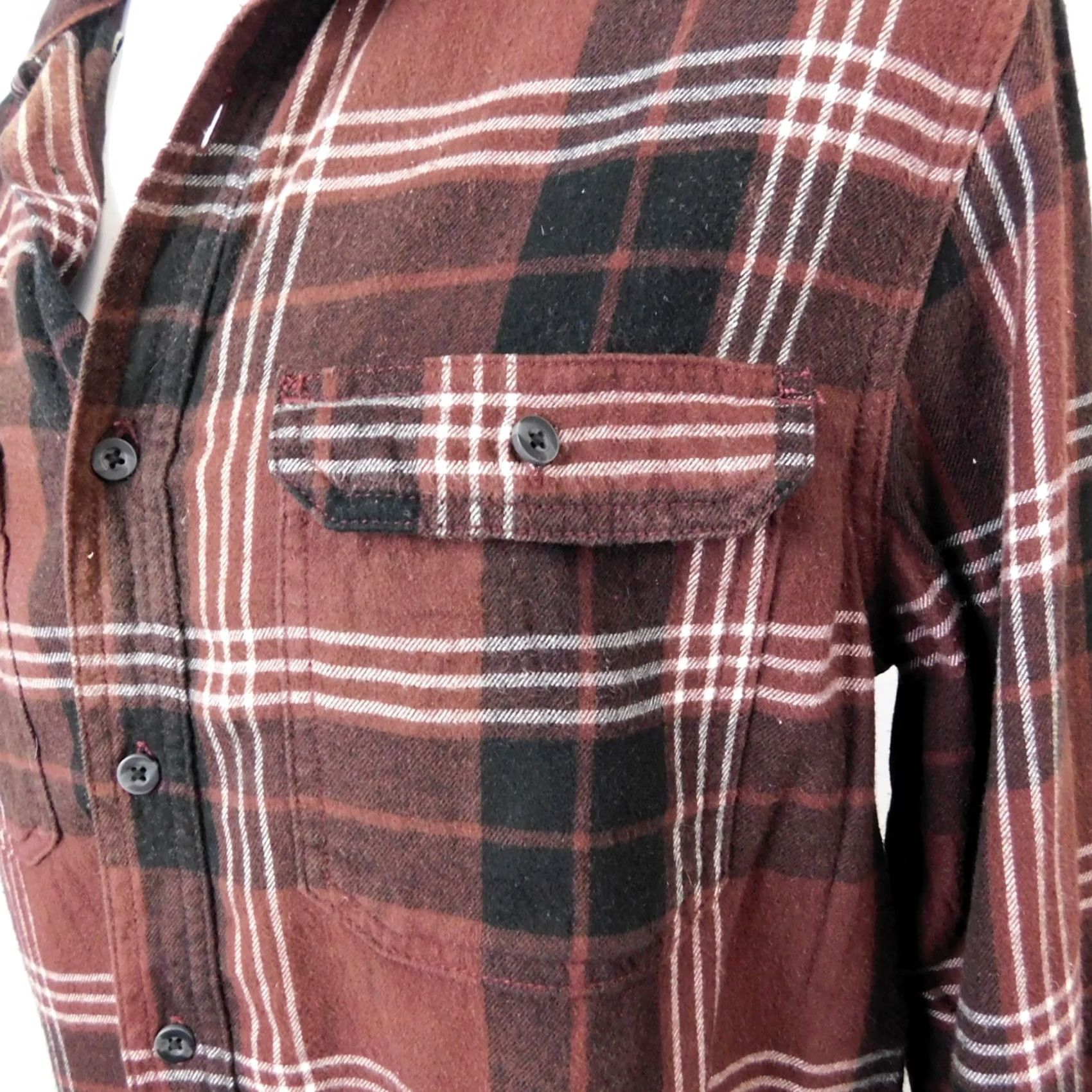 George George Men's Button-Up Flannel Shirt Brown Plaid Long Sleeve 38-40 Medium Size US L / EU 52-54 / 3 - 3 Thumbnail