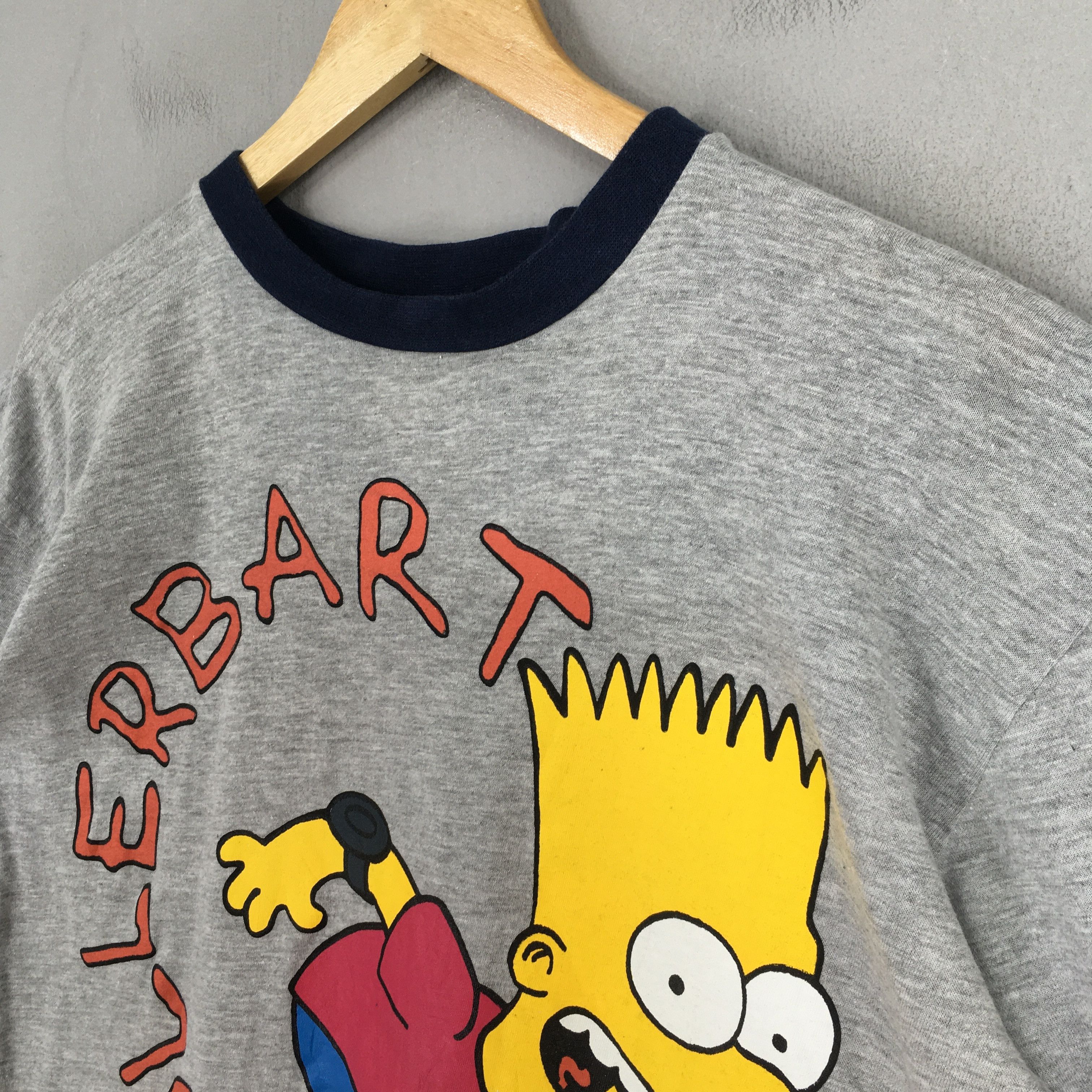 Cartoon Network Bart Simpson Rollerbart Cartoon Ringer T shirt Medium Size US M / EU 48-50 / 2 - 3 Thumbnail