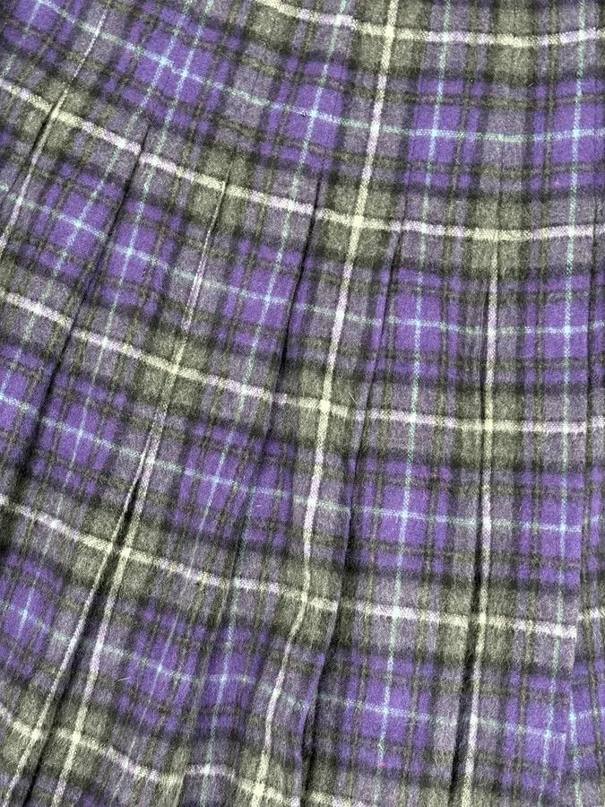 Prada FW2013 Prada Purple Tartan Wool Pleated Skirt Size 30" / US 8 / IT 44 - 8 Thumbnail