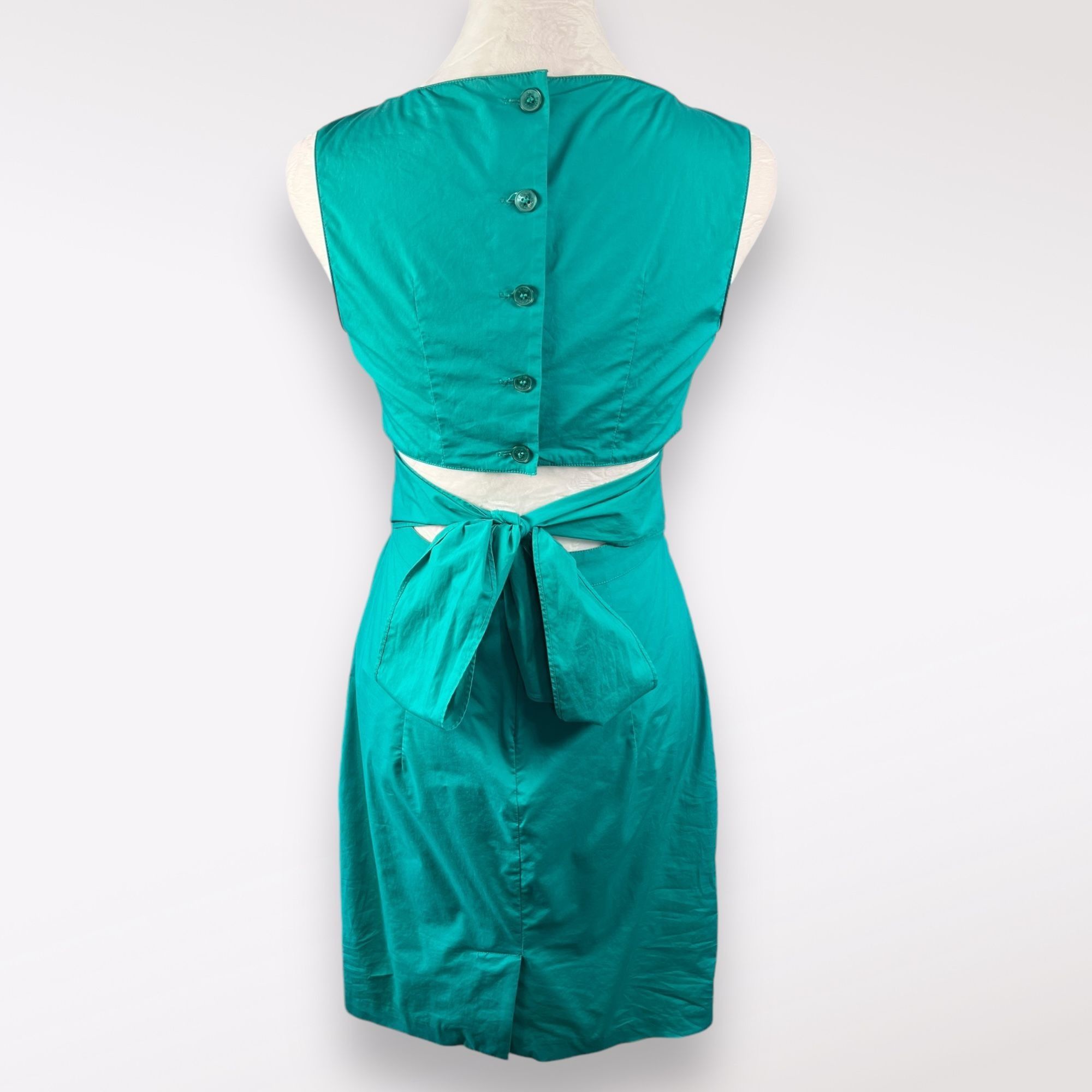 Club Monaco Club Monaco Sleeveless Cutout Back Dress Teal 0 ❗️FLAWED❗️ Size XS / US 0-2 / IT 36-38 - 5 Thumbnail