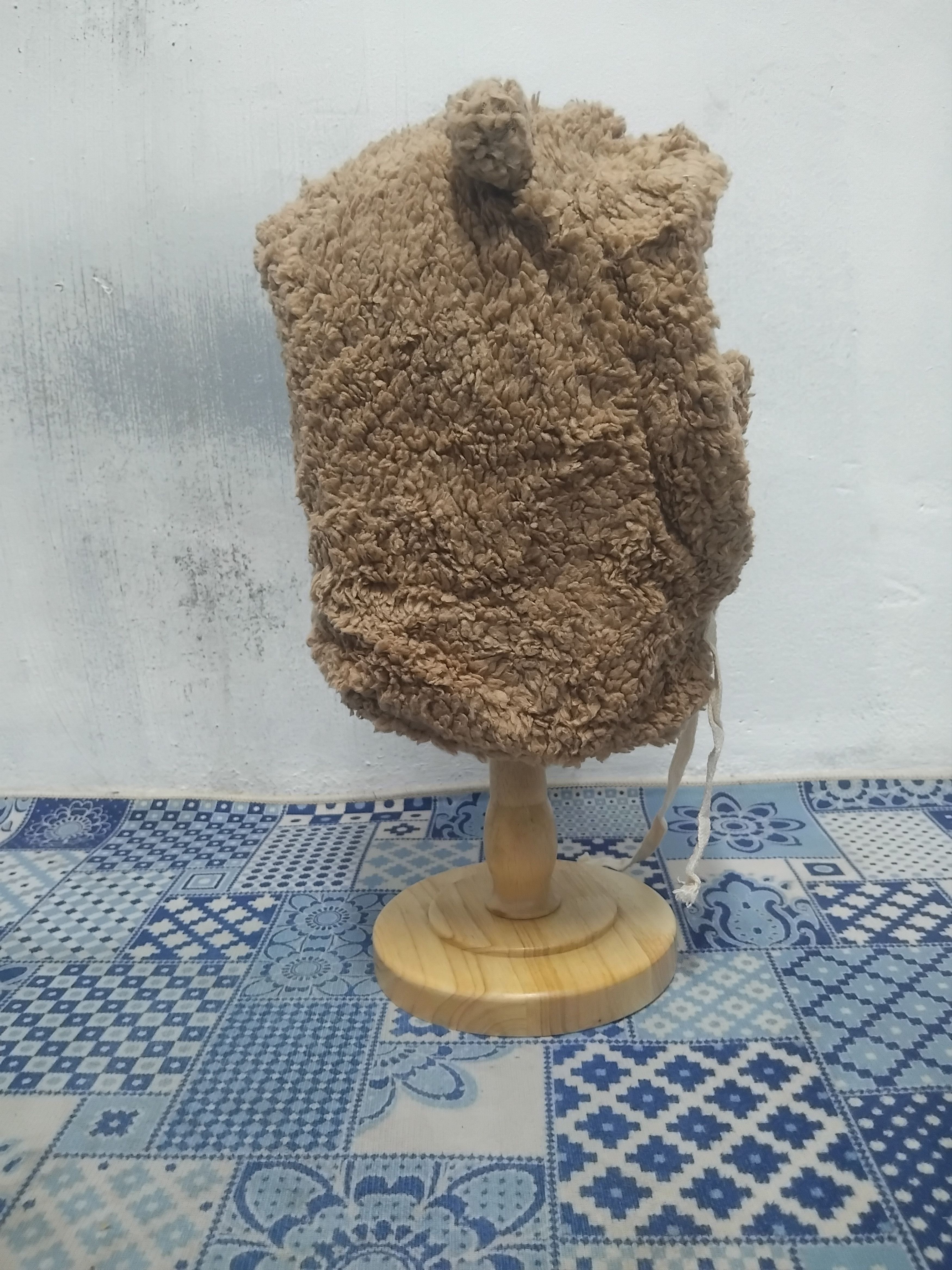 Japanese Brand Bear Beige balaclava hat Size ONE SIZE - 5 Thumbnail