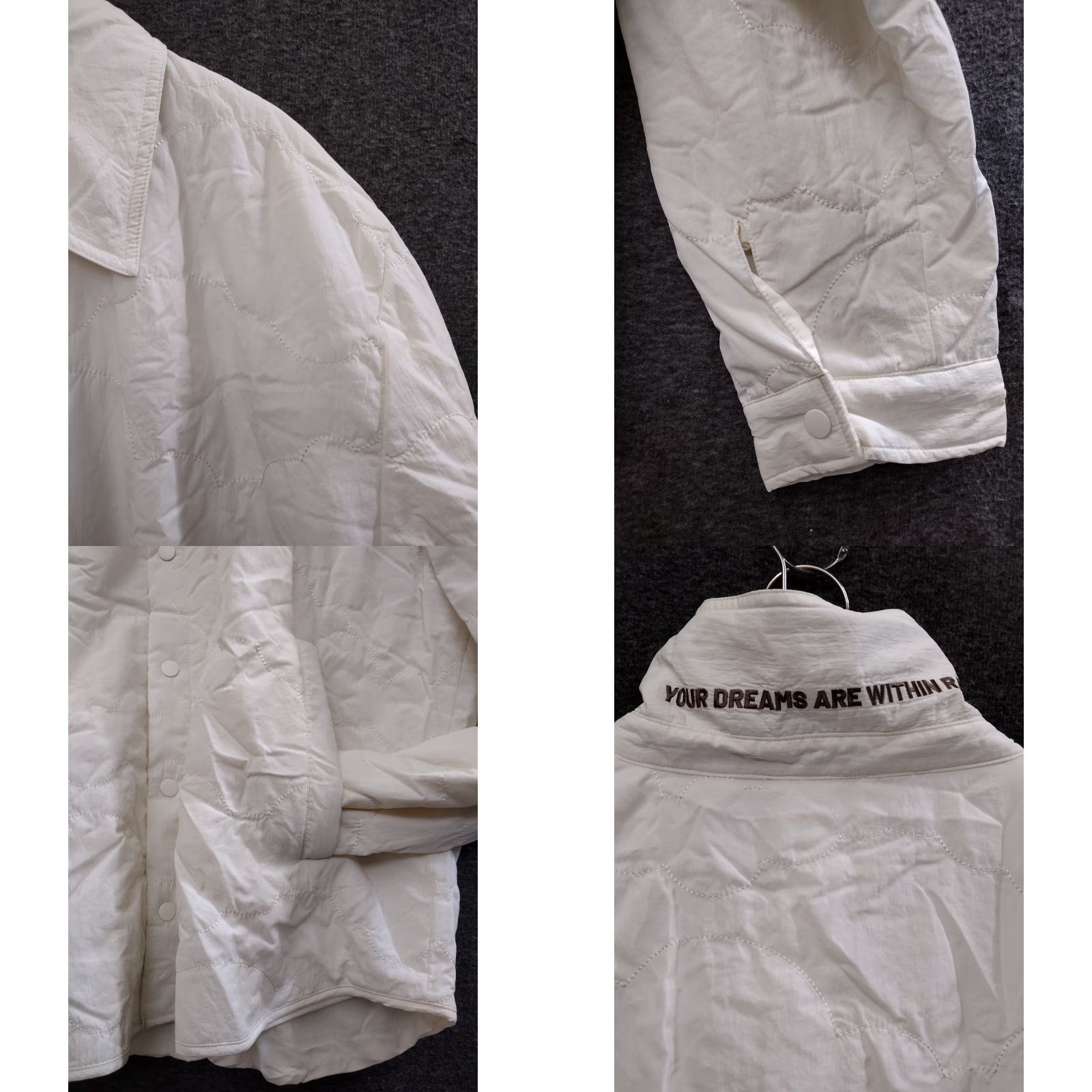 Vintage Stylus x LaDarius Campbell Men's Jacket Adult XXL Ivory Pockets Inner Nylon Snap Closure Solid Pattern Button-Down Collar Mid-Length Pockets Rain Coat Size US XXL / EU 58 / 5 - 8 Thumbnail