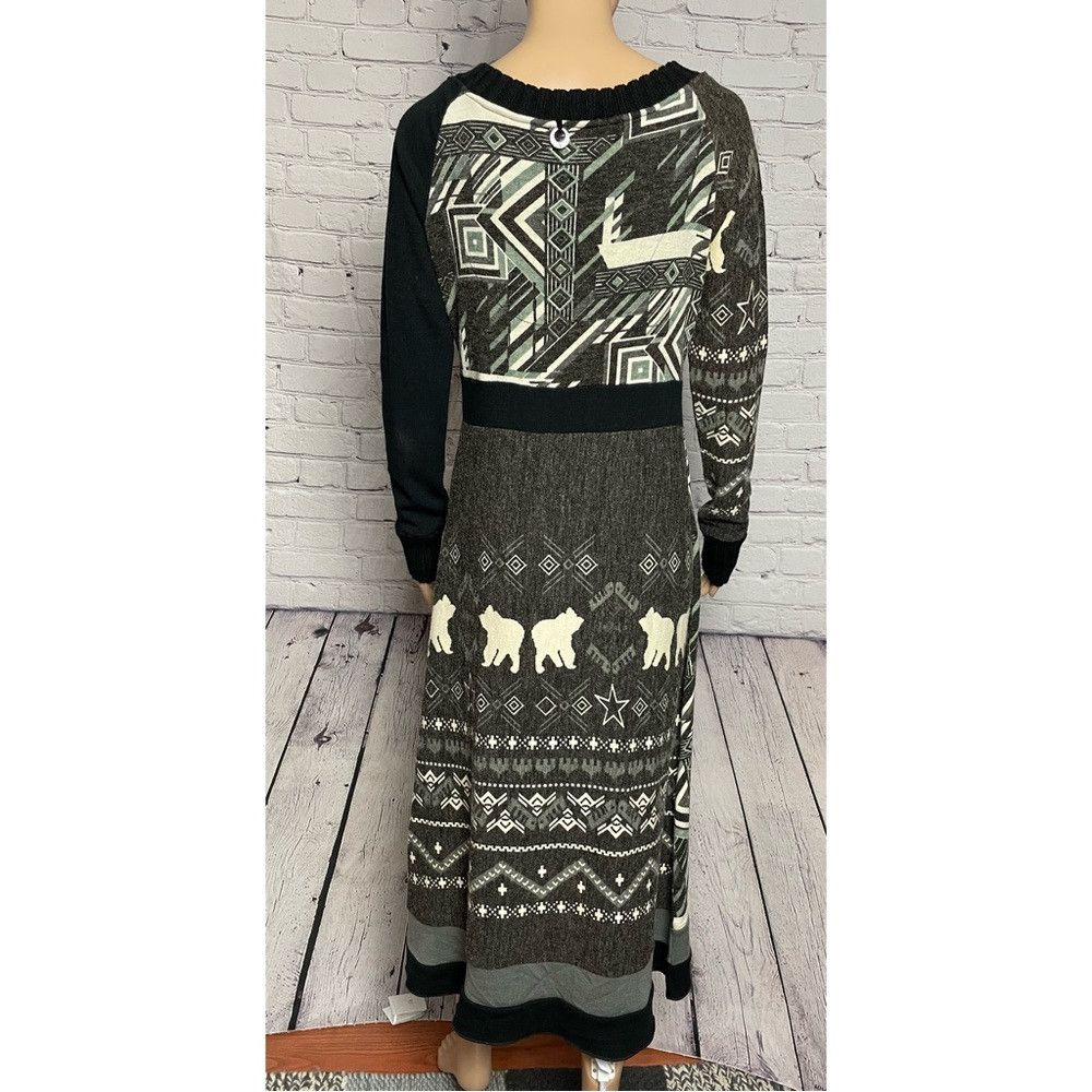 Other Knit Black White and Grey European Long Sleeve Dress Size S Size M / US 6-8 / IT 42-44 - 4 Thumbnail