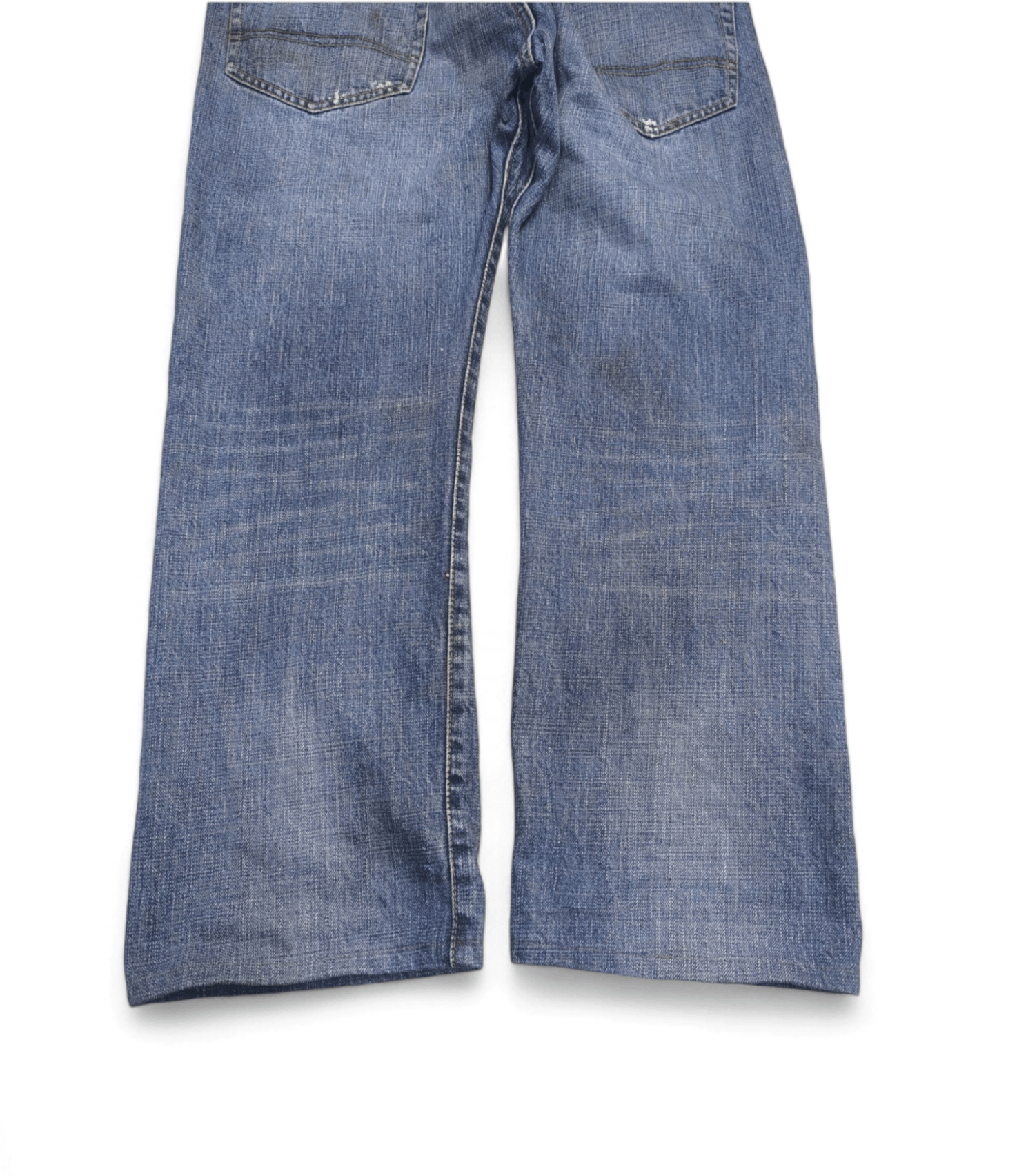 Global Work × Japanese Brand × Vintage GLOBAL WORK DISTRESSED SELVEDGE DENIM Size US 32 / EU 48 - 9 Thumbnail