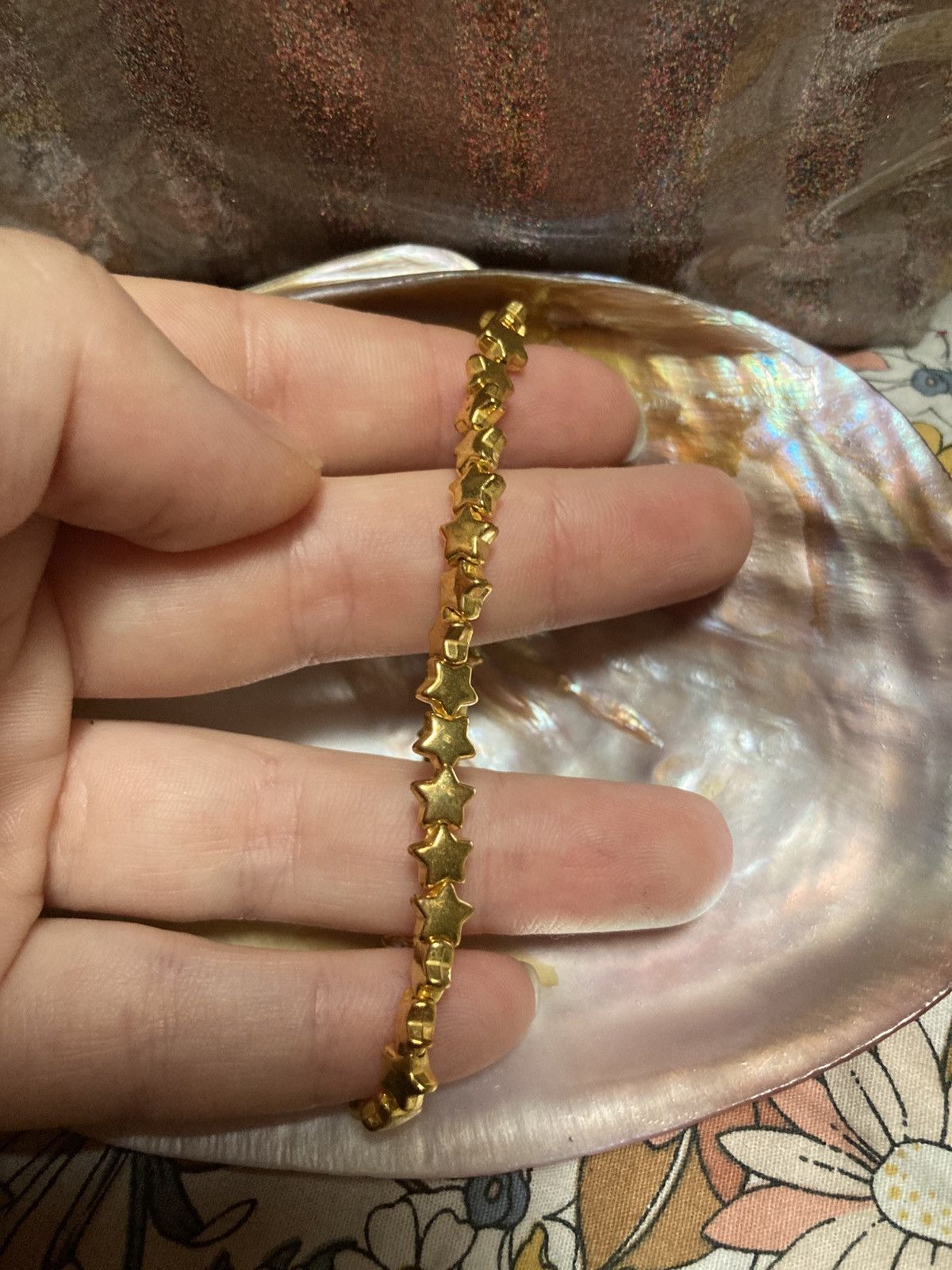 Other Yellow gold coloured star beaded bracelet Size ONE SIZE - 2 Thumbnail