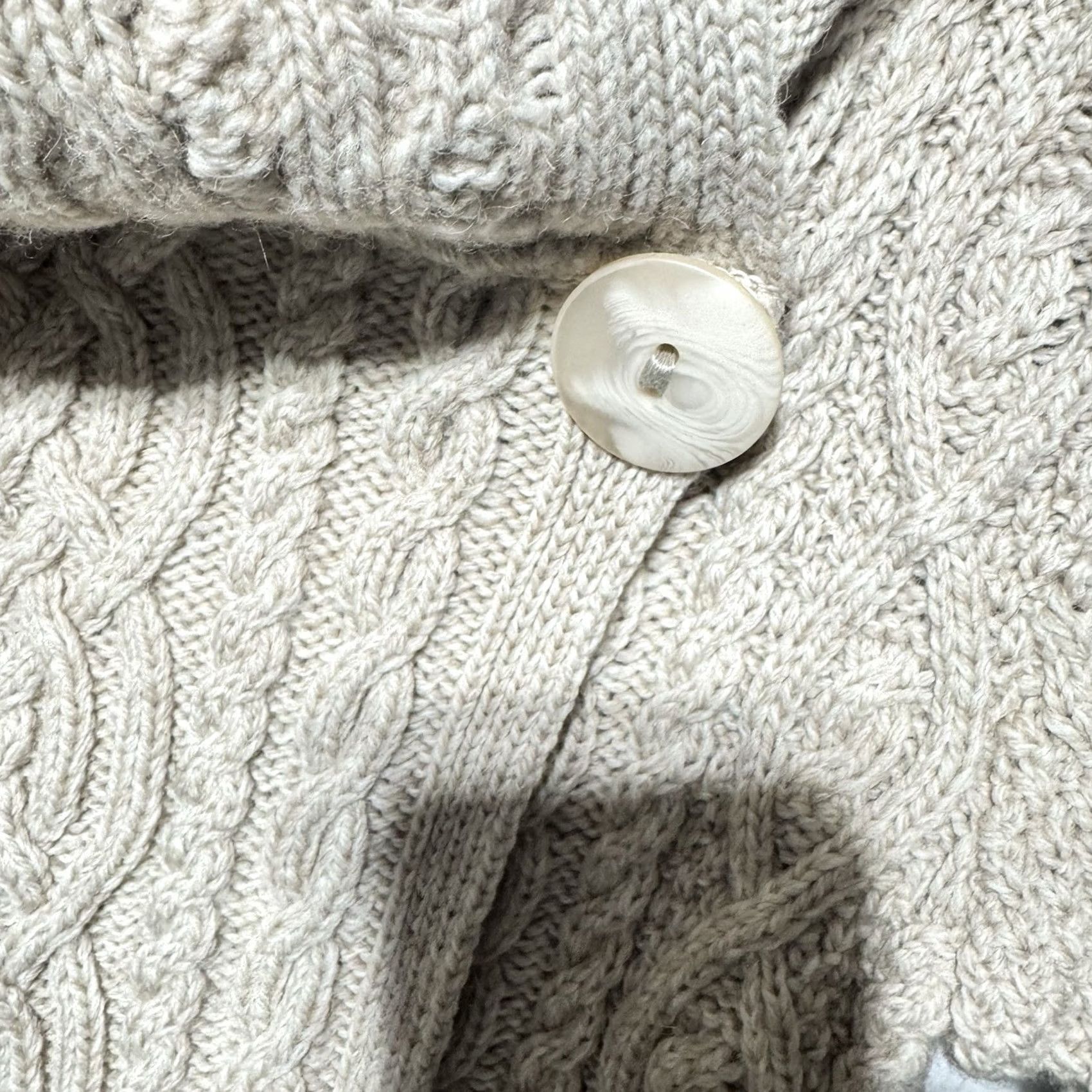 Vintage Aran Mor Ireland Sweater Cardigan Wool Cable-Knit S Women Brown Beige Merino Wool Small Pullover Shirt? Size S / US 4 / IT 40 - 6 Thumbnail