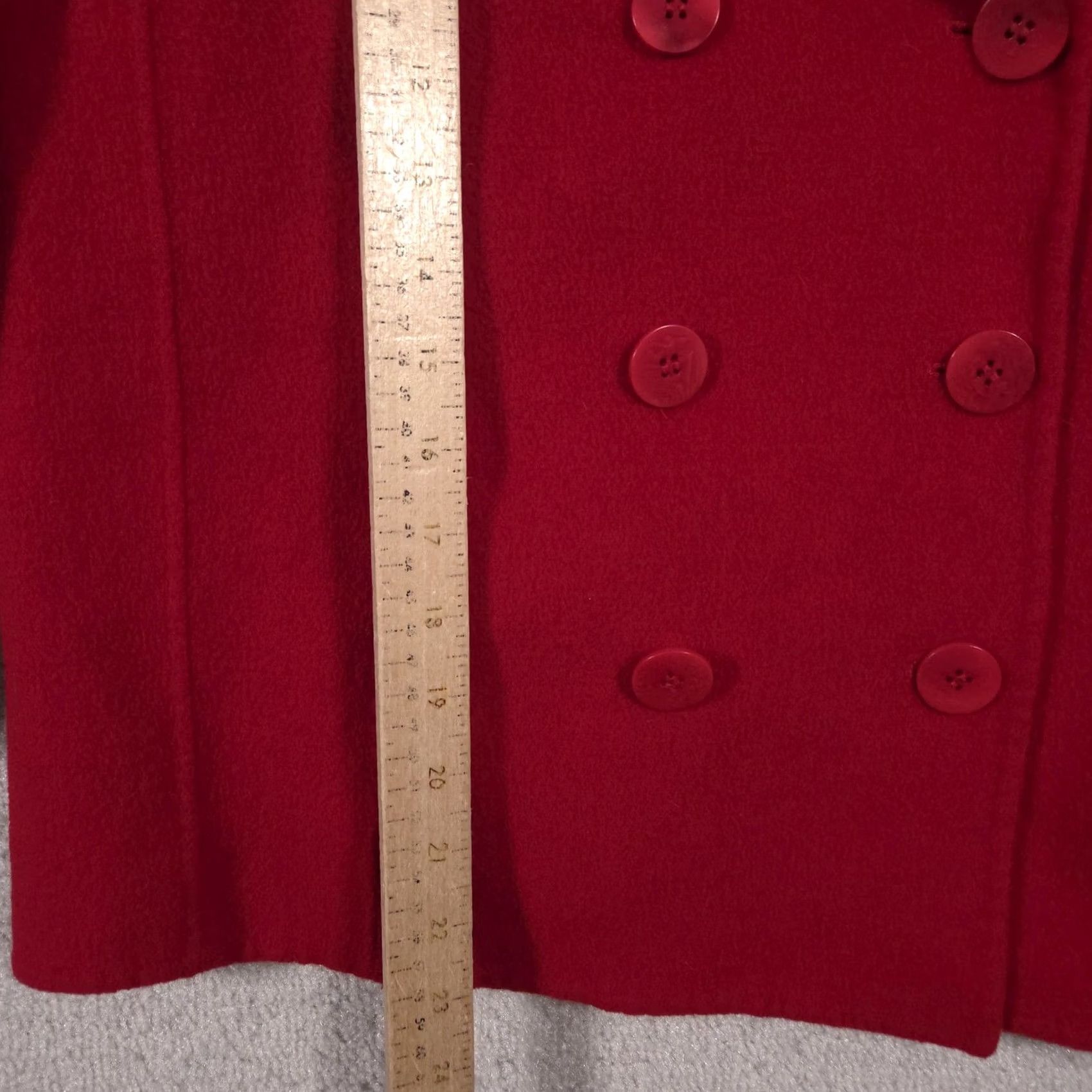 Talbots Talbots Jacket Womens 16 Red Wool Blend Pea Coat Short Double Breasted Classic Size 38" / US 16 / IT 52 - 7 Thumbnail