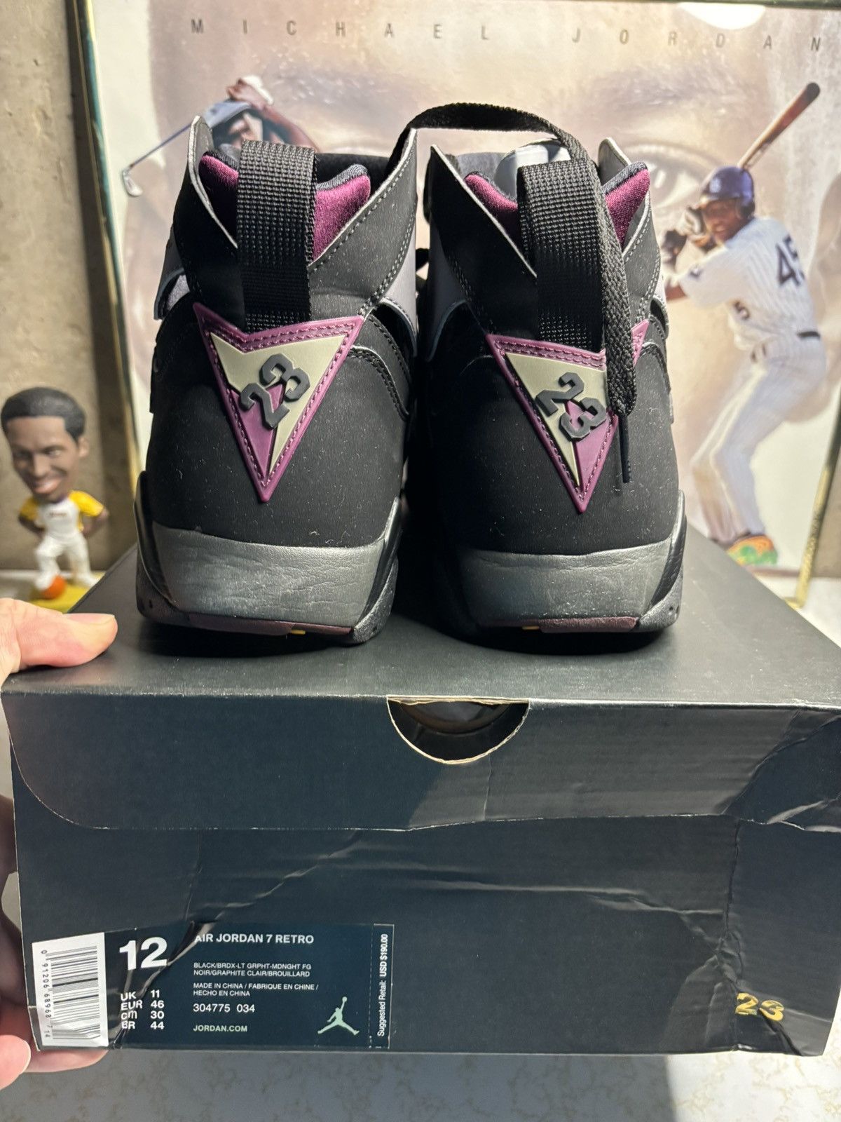 Jordan Brand Air Jordan 7 Retro 2011 Bordeaux 2011 Size US 12 / EU 45 - 7 Thumbnail