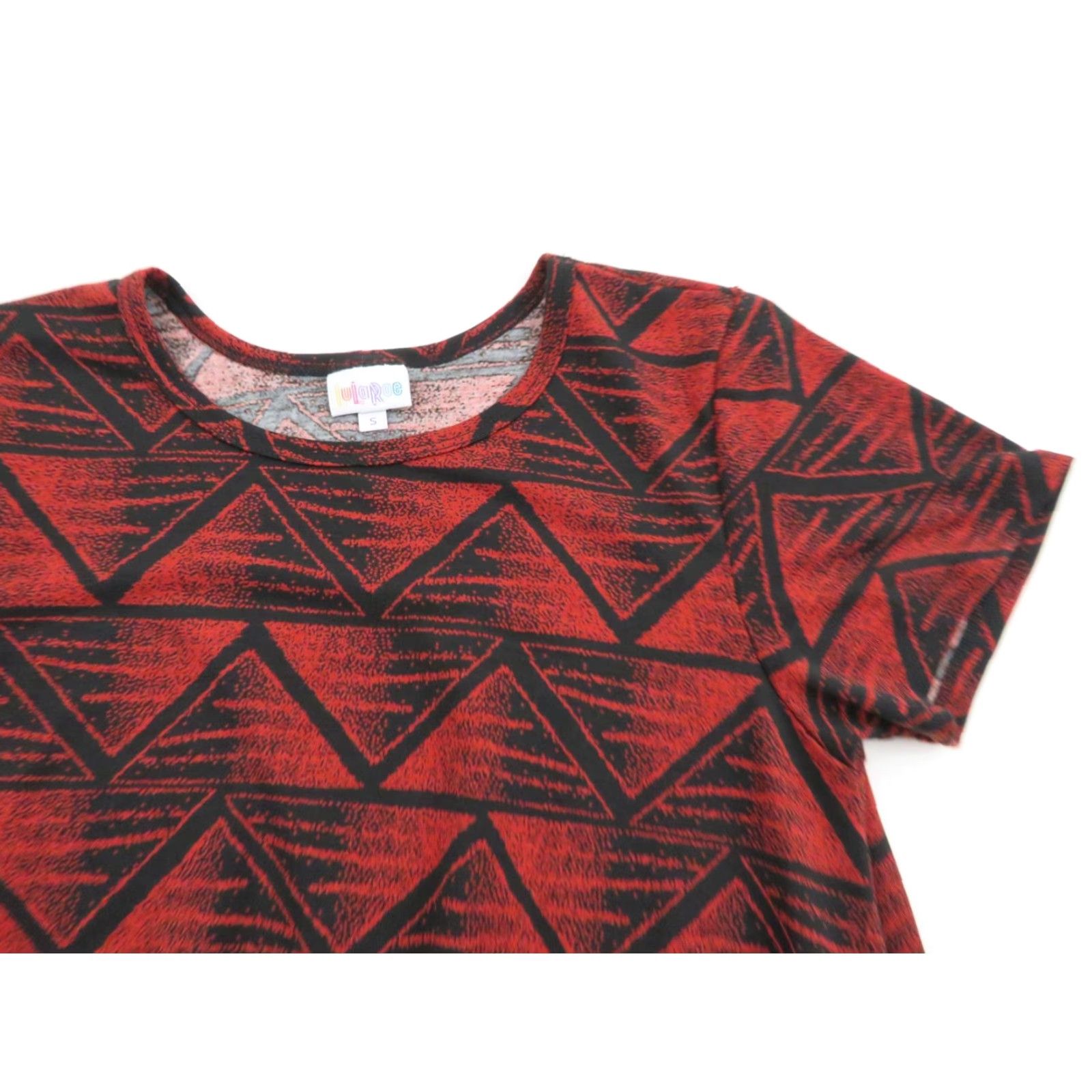 Vintage VINTAGE LuLaRoe Carly Dress Womens Small Red Black Geometric Print High Low Hem Stretchy Size S / US 4 / IT 40 - 5 Thumbnail