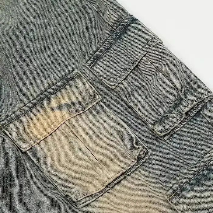 Japanese Brand Cargo Faded Wash Baggy Denim Jeans Size US 34 / EU 50 - 5 Thumbnail