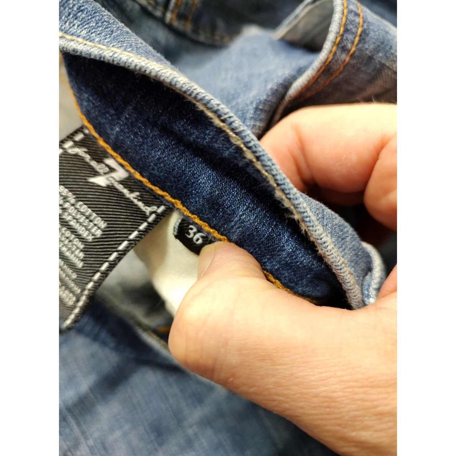 7 For All Mankind 7 For All Mankind Brett Jeans Mens 36x31 Blue Medium Wash Bootcut Denim 5-Pocket USA Stretch Regular 10.5 Rise Regular Fit Zip Closed Size US 36 / EU 52 - 5 Thumbnail