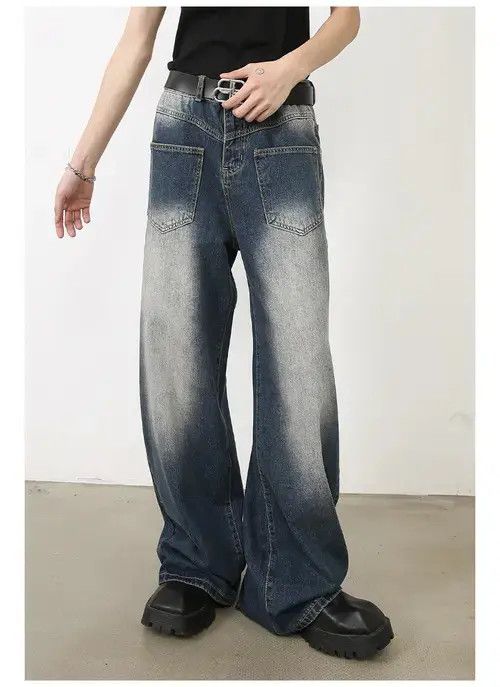 Jean Japanese retro loose straight American jeans for men Size US 32 / EU 48 - 4 Thumbnail