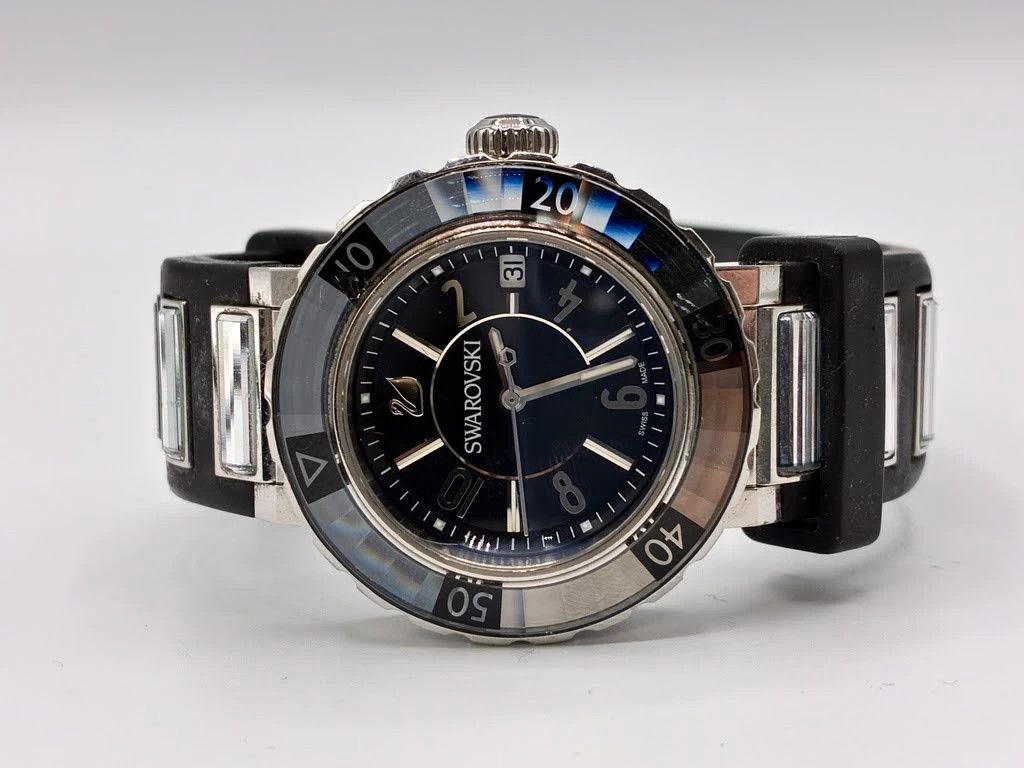 Swarovski Swarovski Octea Sport Swiss Made Black Rubber Crystal Watch Size ONE SIZE - 1 Thumbnail