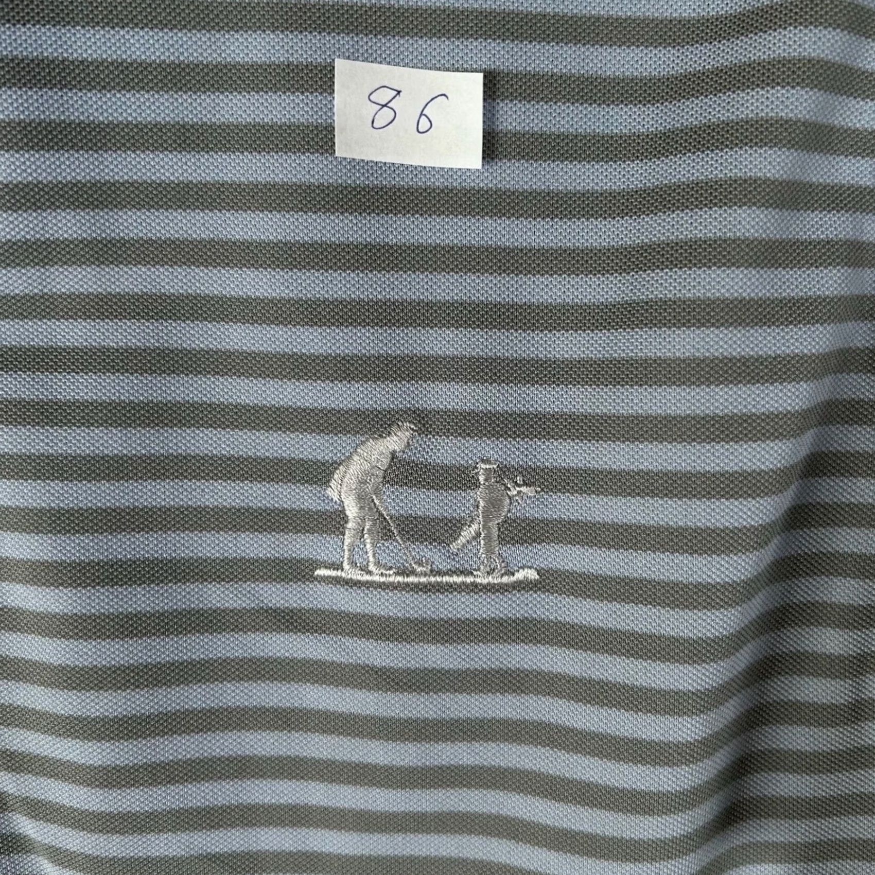 Vintage Dunning Golf Polo Shirt Mens Large Slim Fit Blue Striped Short Sleeve Logo Size US L / EU 52-54 / 3 - 3 Thumbnail