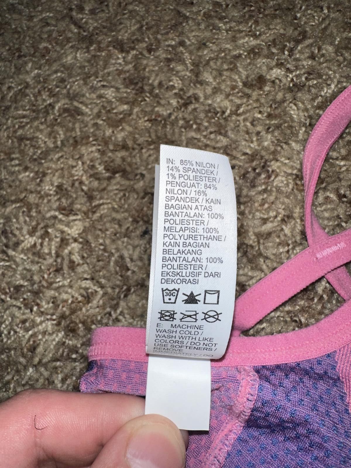 Nike Nike Big Kids (Girls) Indy Seamless Pink Bra Sample Size ONE SIZE - 6 Thumbnail