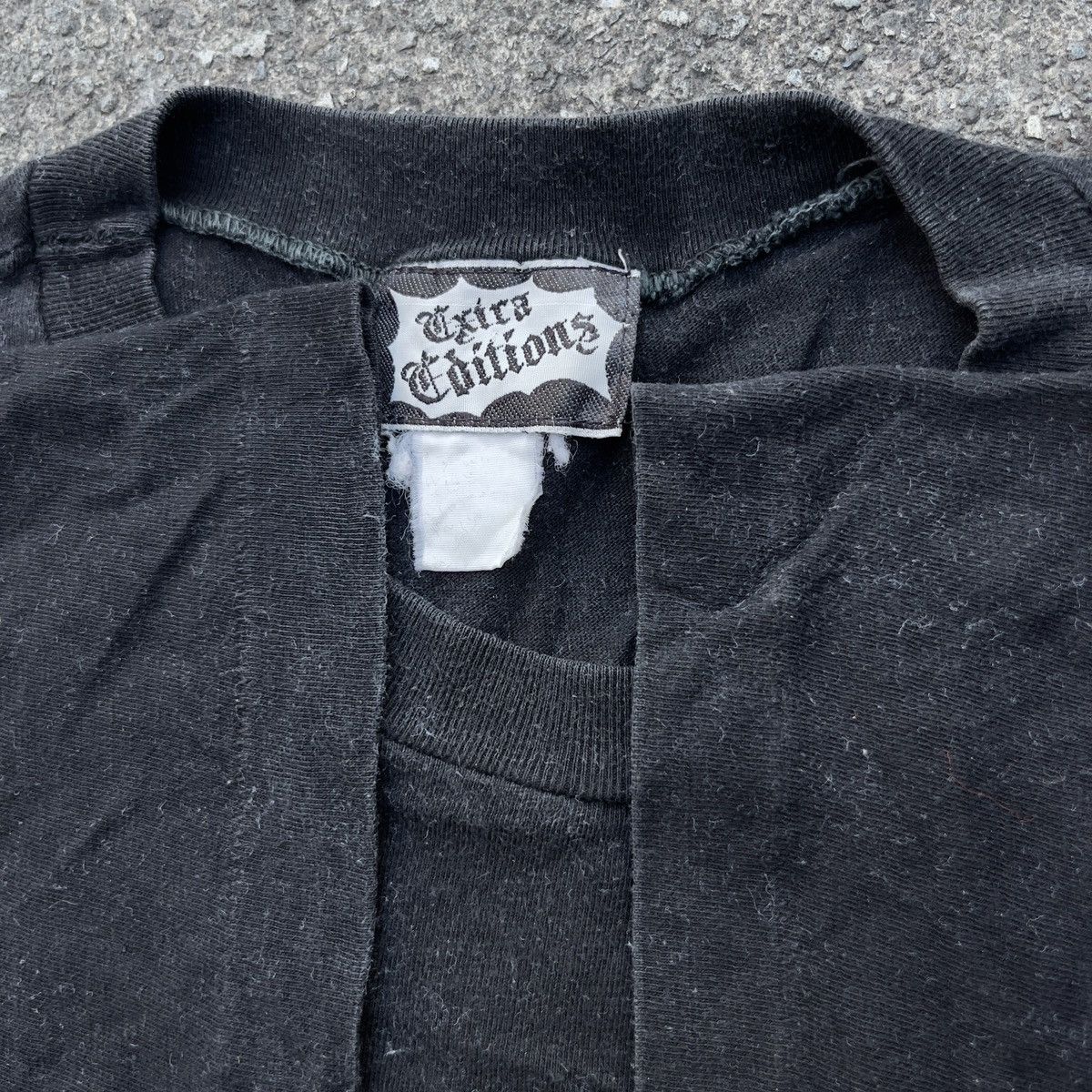 Vintage Vintage 90s EXTRA EDITIONS Blank Black Cropped Pocket Shirt Size US S / EU 44-46 / 1 - 4 Thumbnail