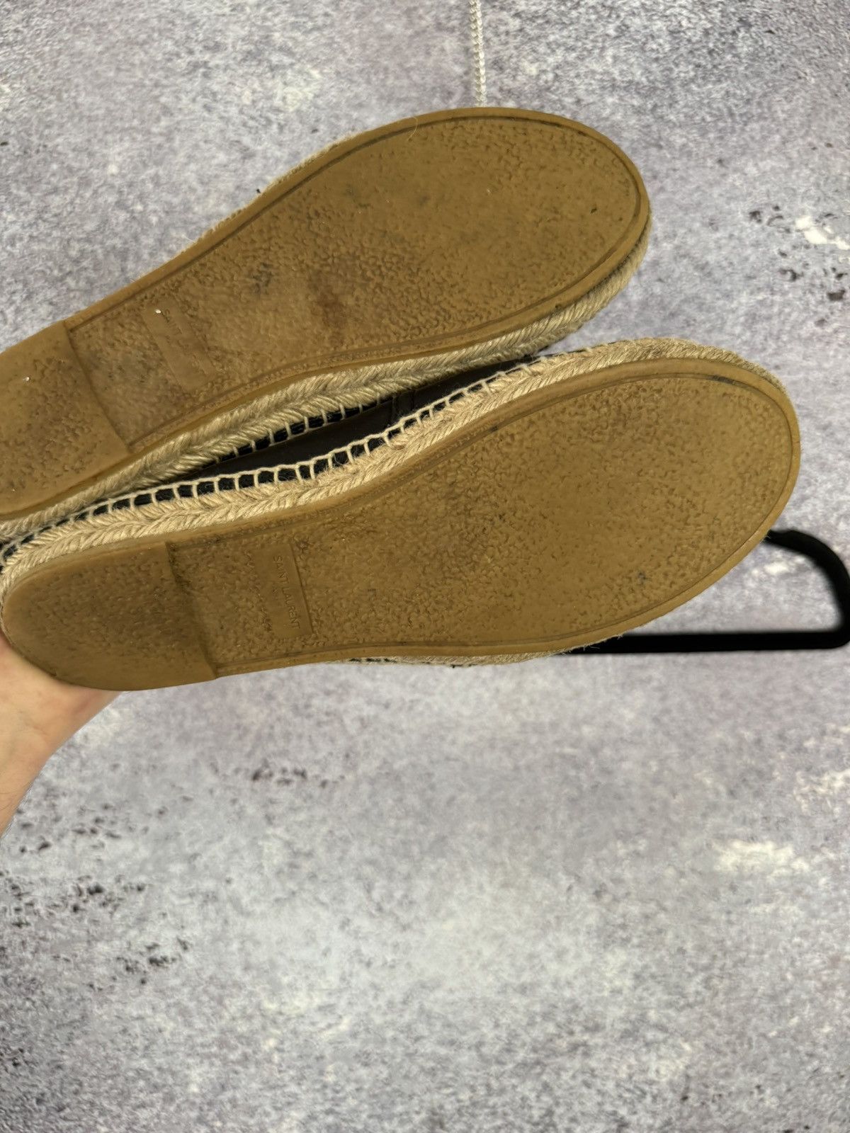 Saint Laurent Paris × Yves Saint Laurent YSL Black Monogram Espadrille 37 size women’s Size US 7 / IT 37 - 6 Thumbnail