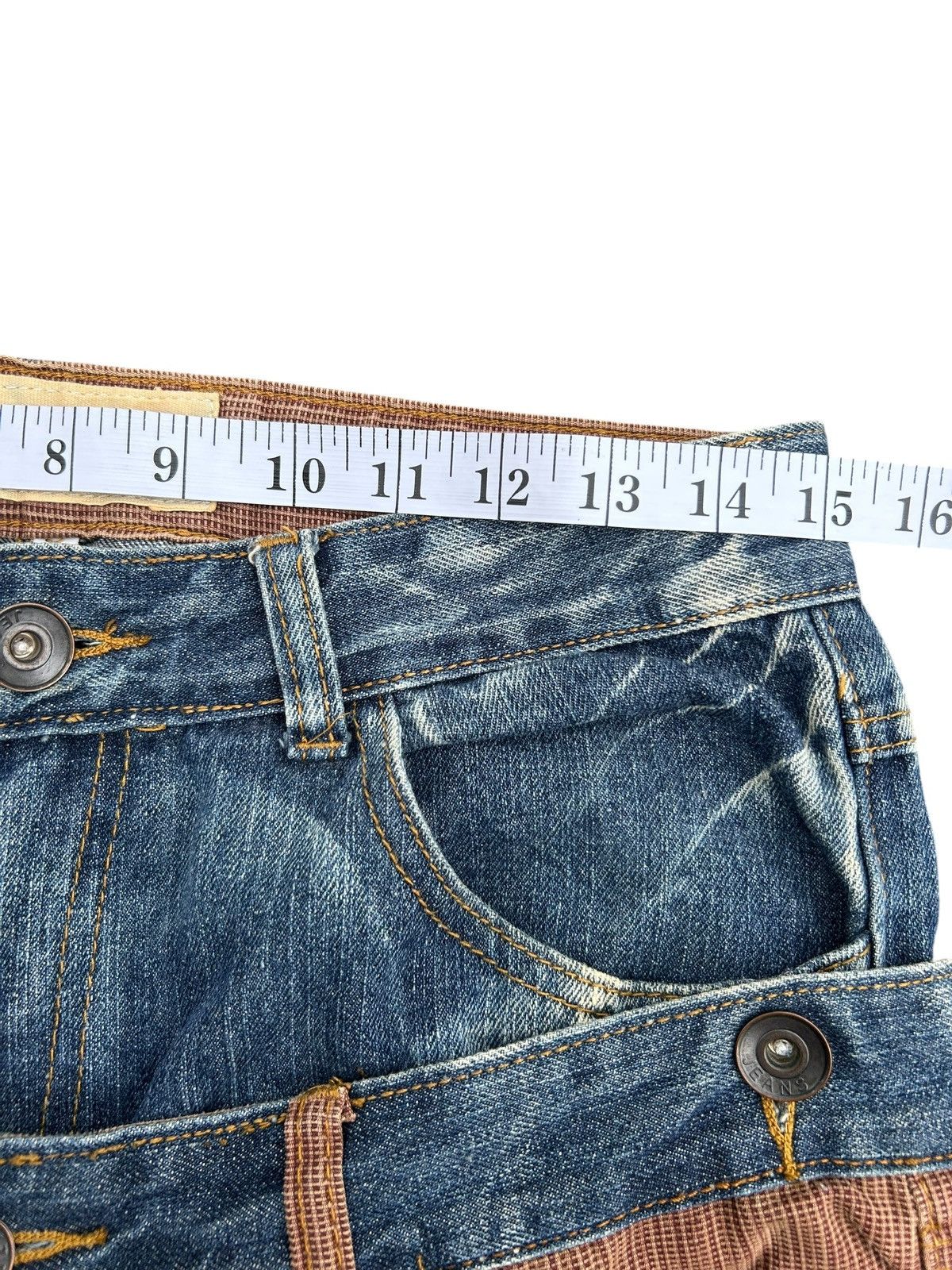 Kapital Double Waist Japanese Punk Bondage Distressed Denim Jeans Size US 30 / EU 46 - 14 Thumbnail