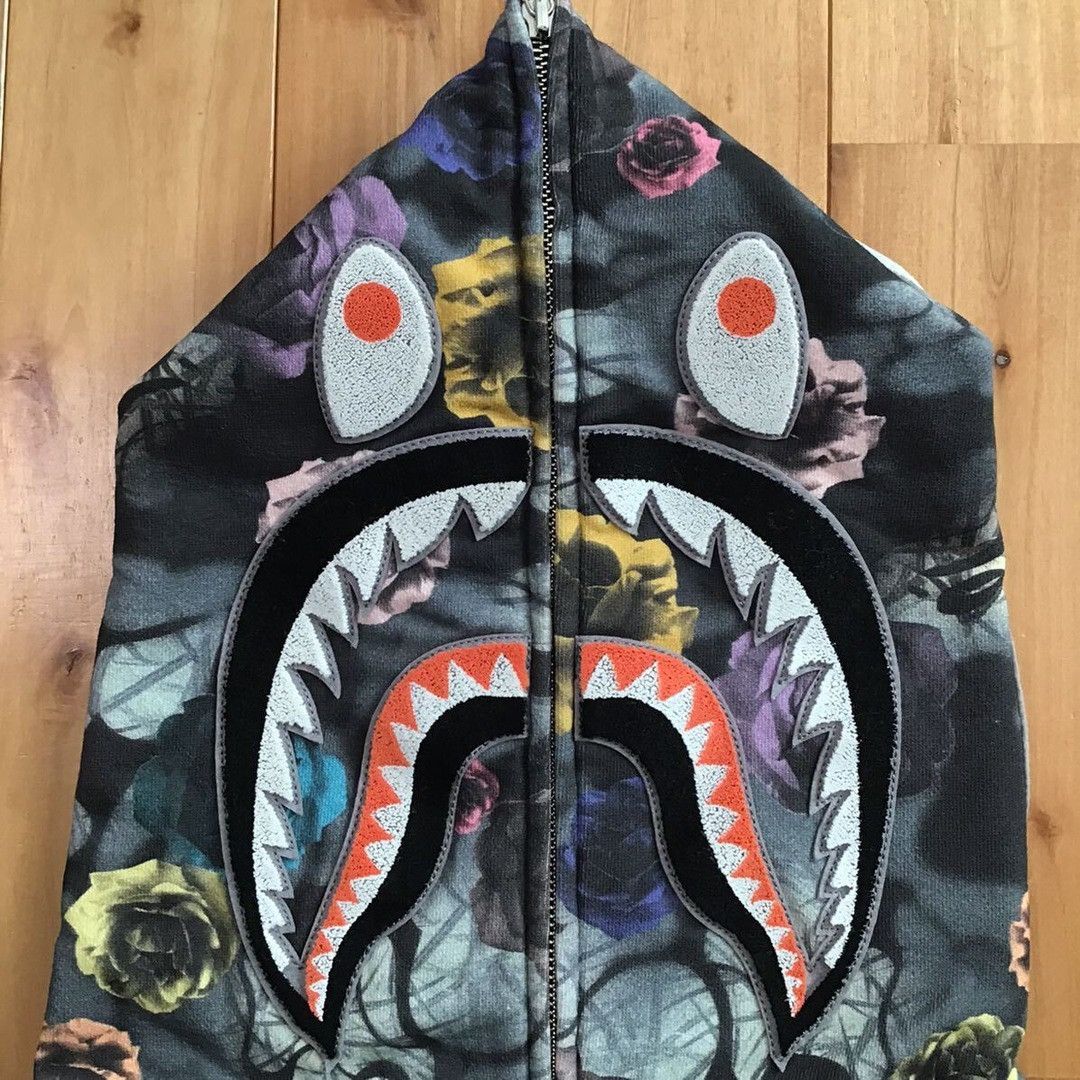 Bape BAPE FLORAL camo shark full zip hoodie a bathing ape Size US L / EU 52-54 / 3 - 3 Thumbnail