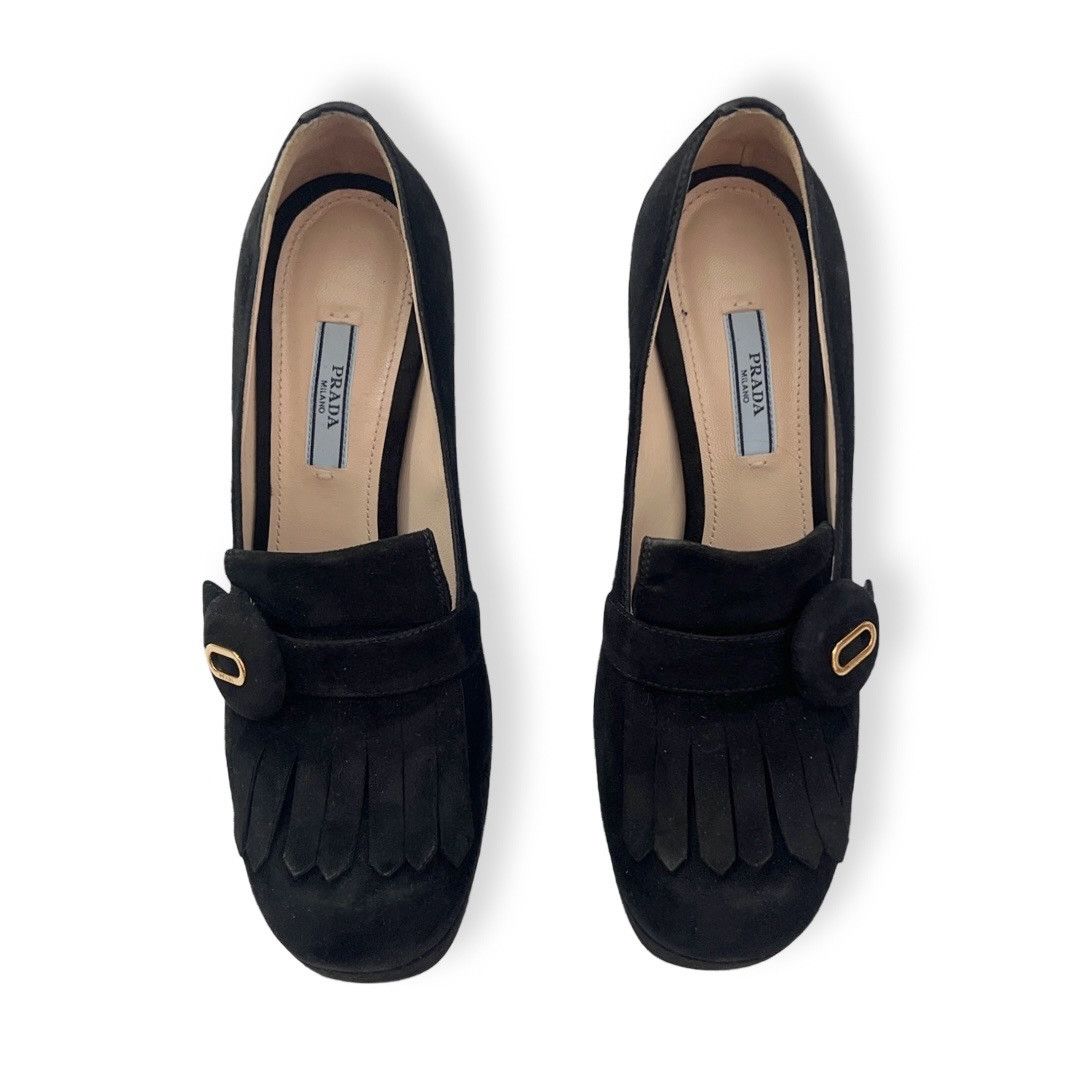 Prada Prada Suede fringe block heels shoes size 38.5 Size US 8.5 / IT 38.5 - 1 Thumbnail