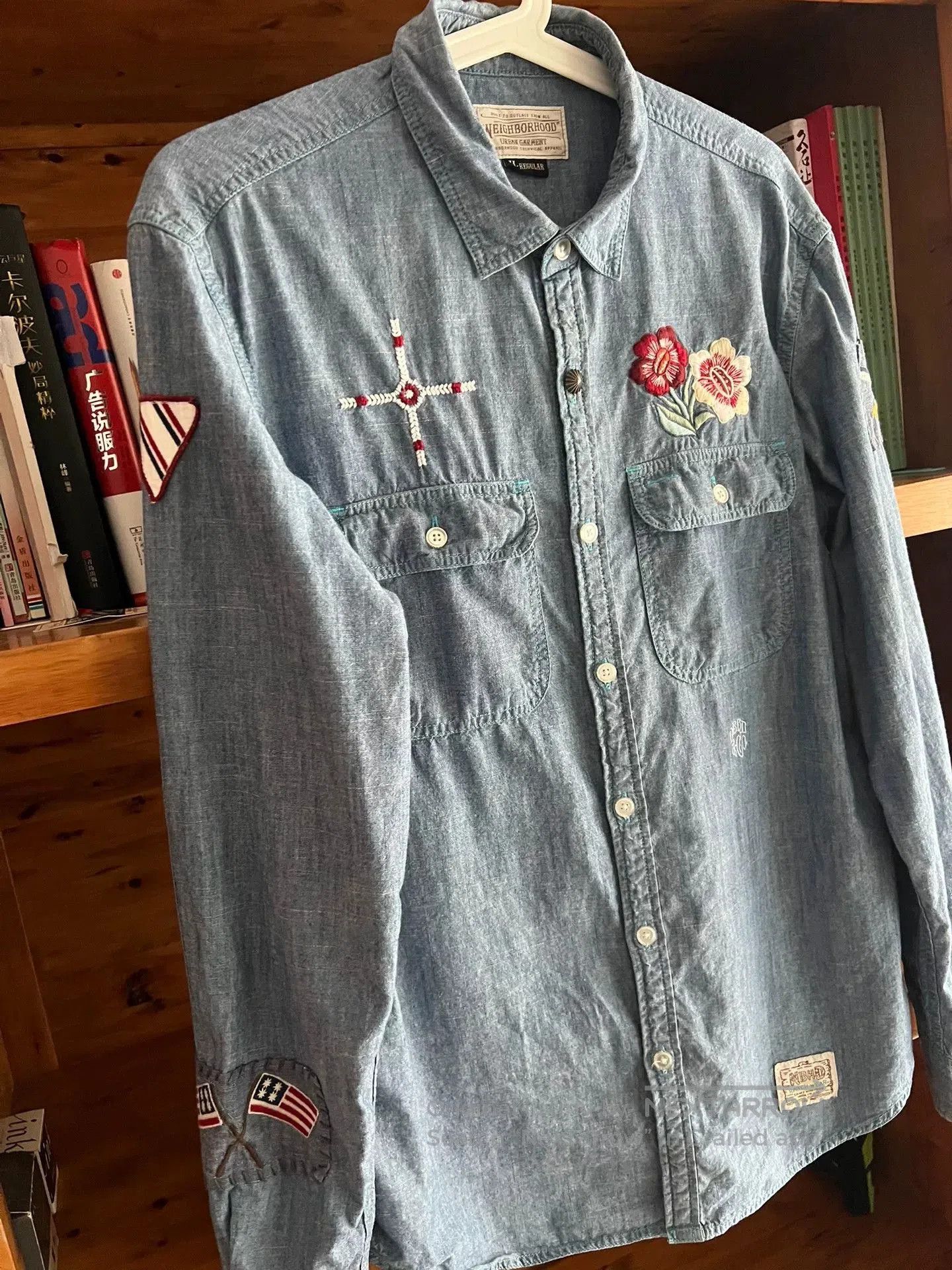 Neighborhood classic embroidered denim work shirt. Size US M / EU 48-50 / 2 - 3 Thumbnail