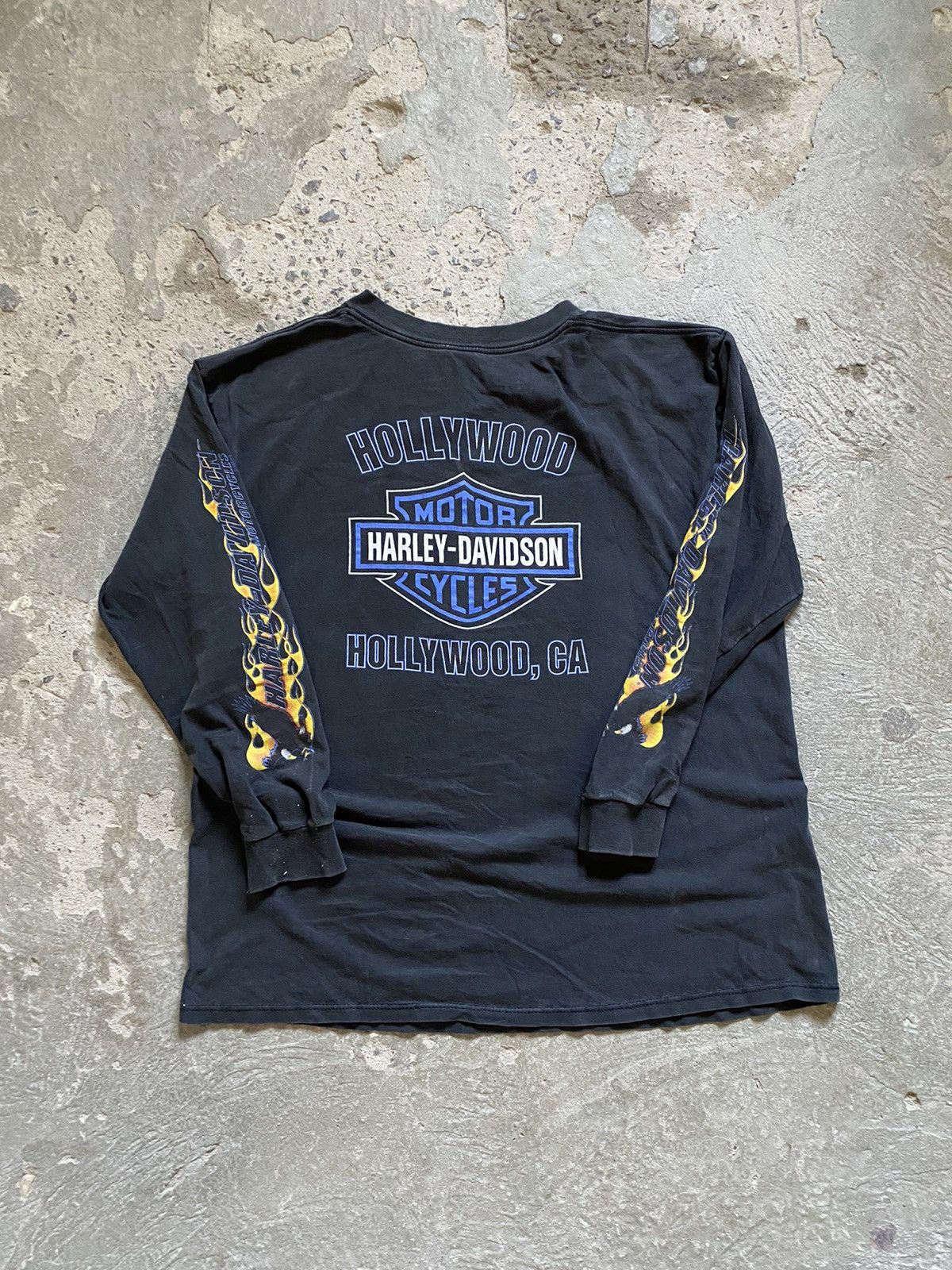 Harley Davidson × Vintage Vintage Harley Davidson Tee Flames 90’s Size US XL / EU 56 / 4 - 3 Thumbnail