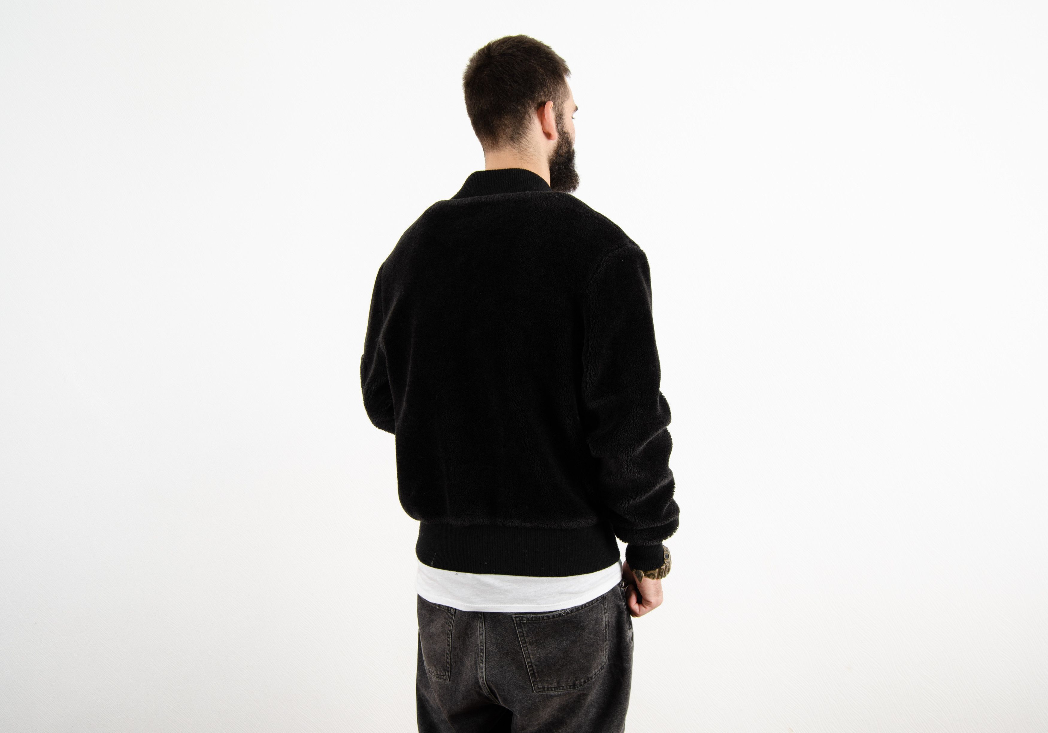 Other The New County Black Fluffy Teddy Fleece MA1 Bomber Jacket Size US M / EU 48-50 / 2 - 4 Thumbnail