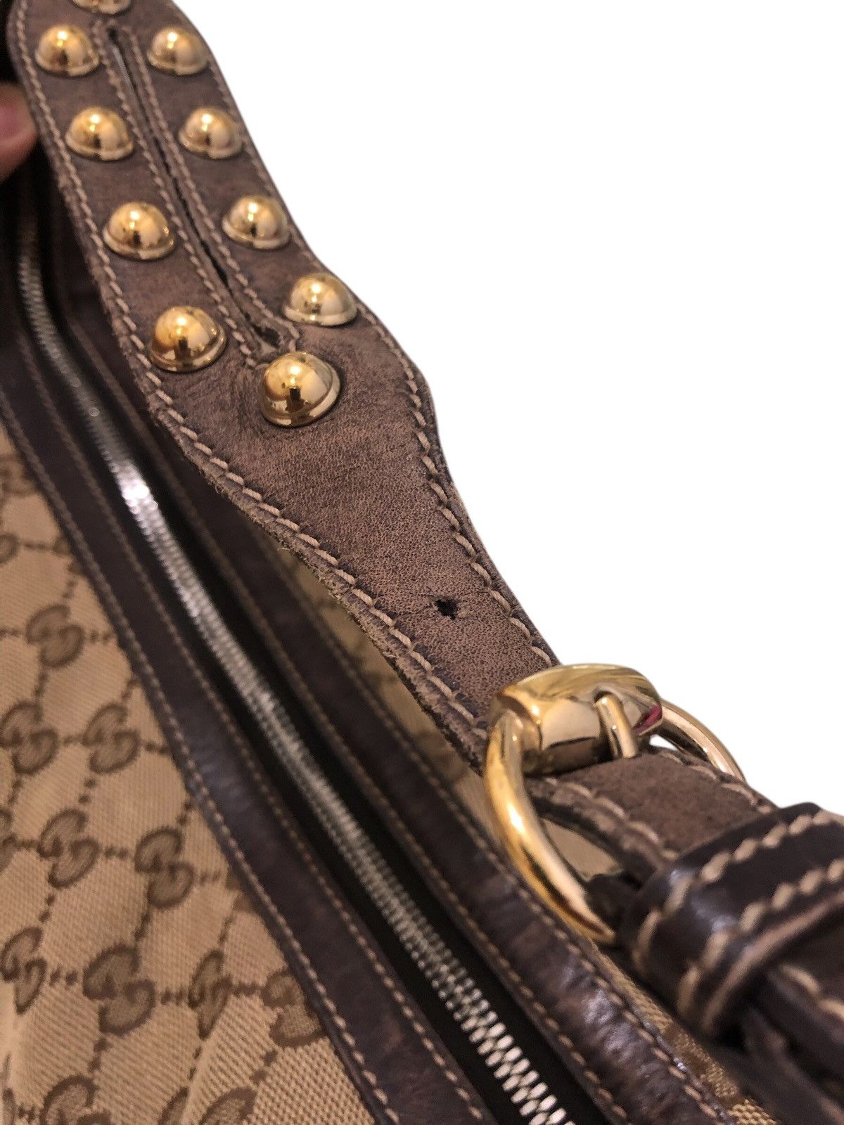 Gucci Gucci Monogram Biba Hobo Dark Brown Shoulder Bag Size ONE SIZE - 15 Thumbnail