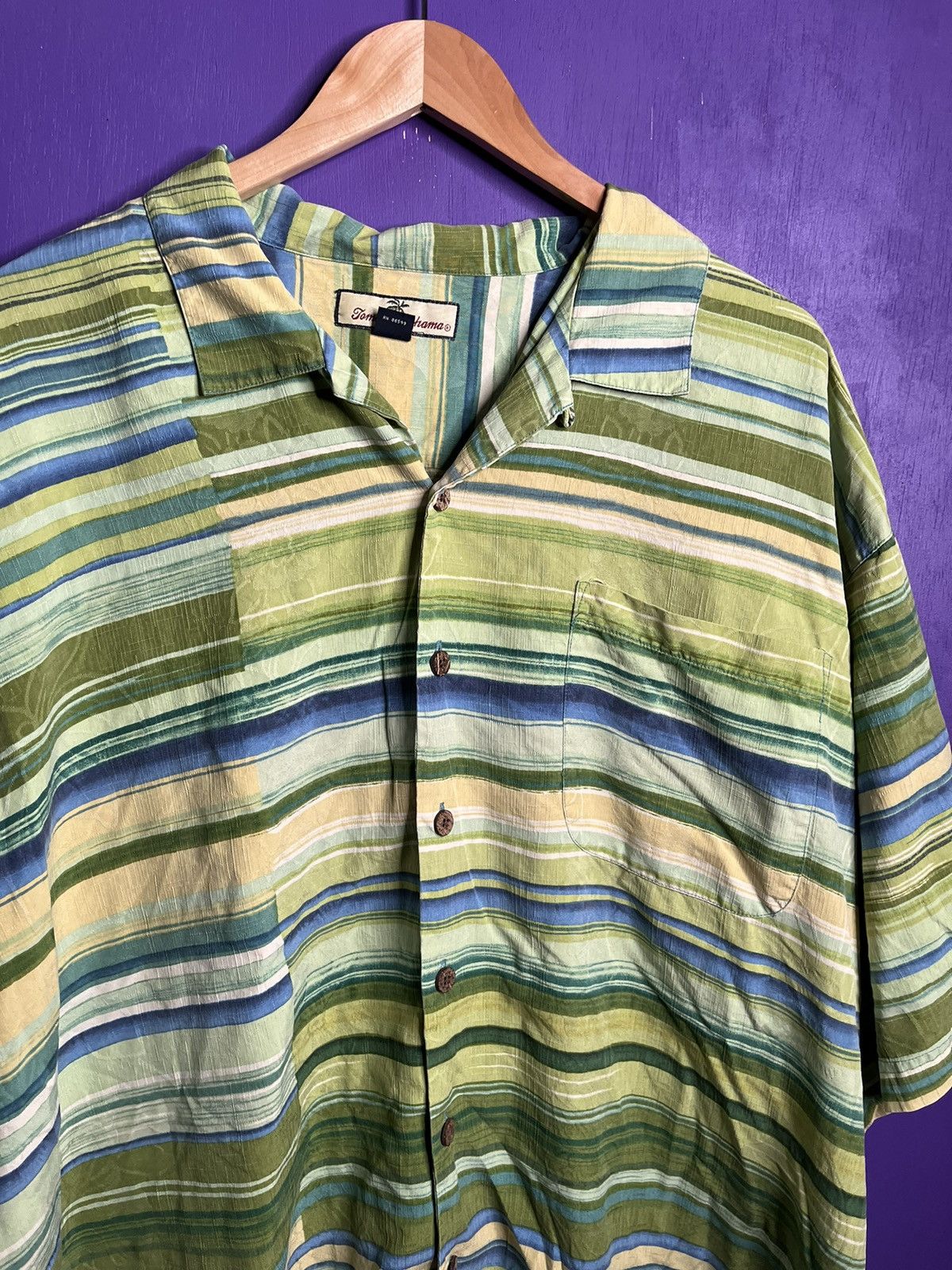 Tommy Bahama × Vintage Vintage 00s Tommy Bahama striped Hawaiian shirt Size US XXL / EU 58 / 5 - 3 Thumbnail