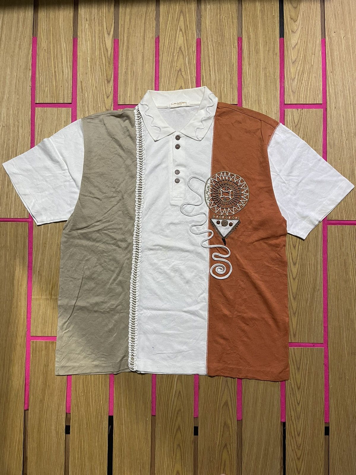 If Six Was Nine Y2K LANCEL polo short tshirt rare vintage style Size US XL / EU 56 / 4 - 1 Thumbnail