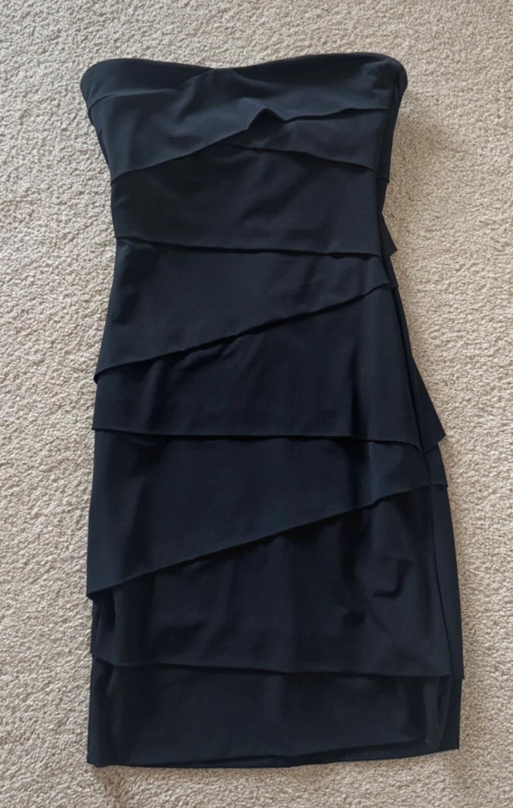 Other White House Black Market Strapless Black Layered Dress Size Size S / US 4 / IT 40 - 1 Thumbnail