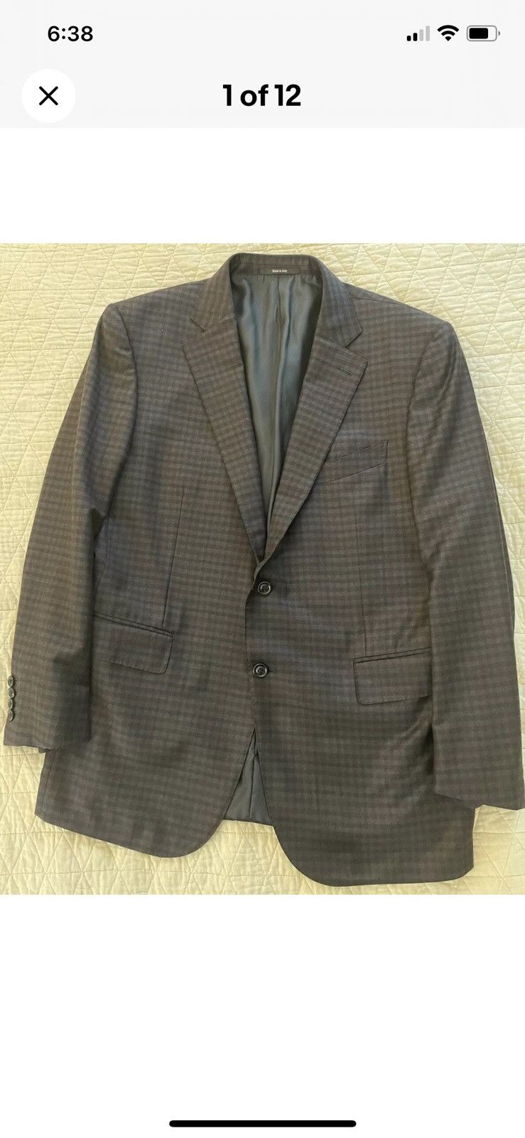 image of Ermenegildo Zegna Trofeo Light Subtle Check Jacket, Men's (Size 44S)