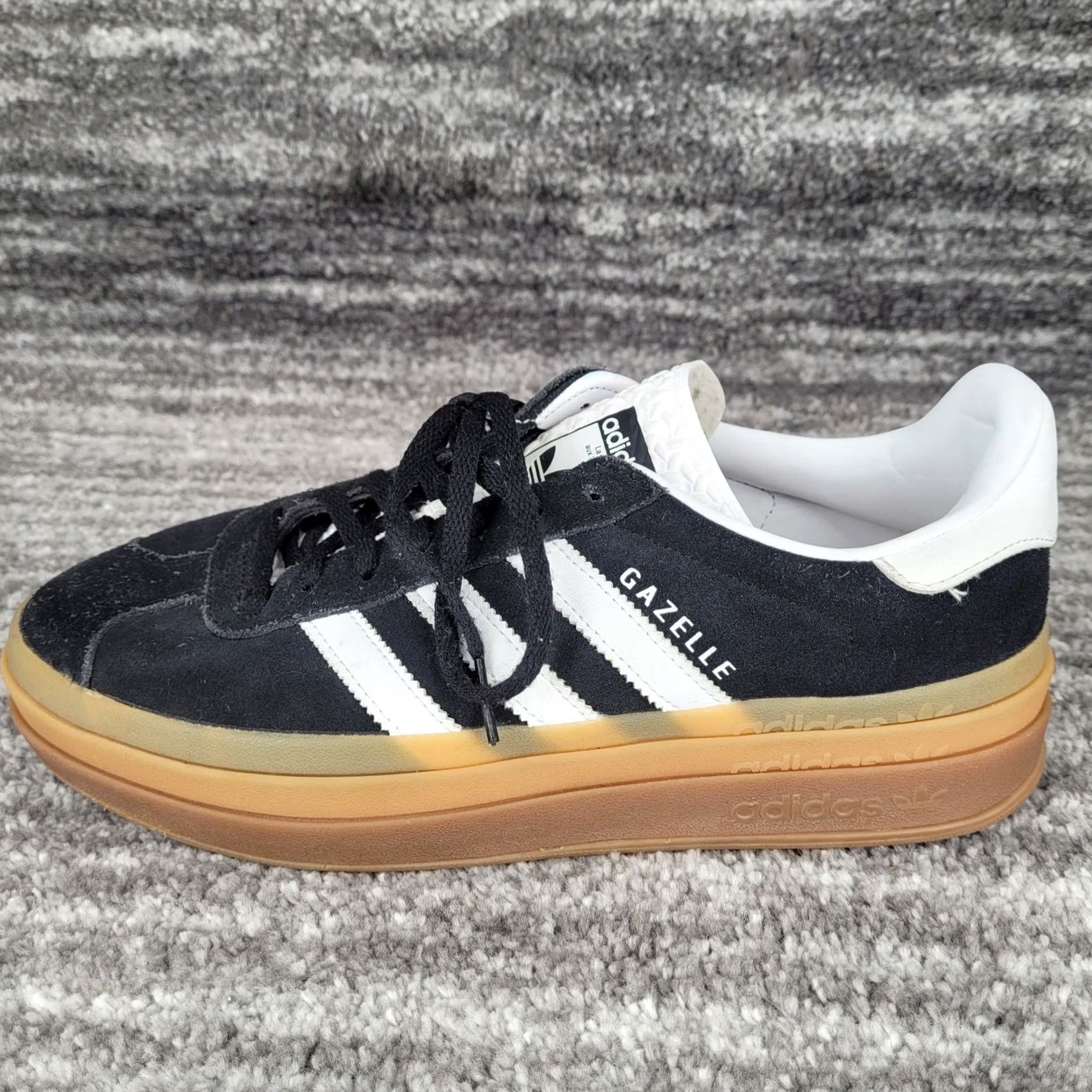 Adidas Adidas Gazelle Bold Mens Sneakers Black White Gum Sole Size 10 Sneaker Casual Clubwear Retro Size US 9 / EU 42 - 7 Thumbnail