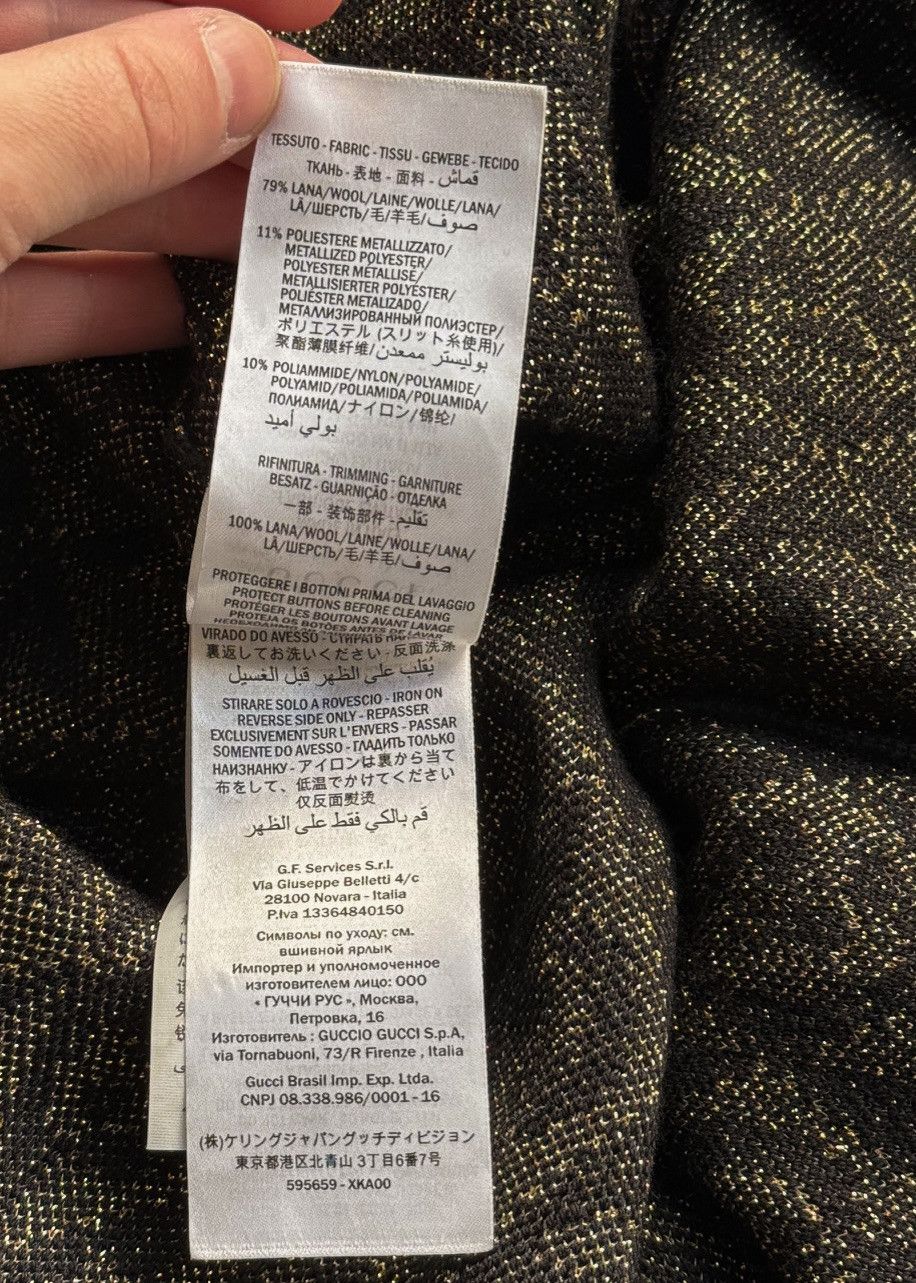 Gucci Gucci Black Gold G Rhombus Lamé Jacquard Cardigan Sweater Size M / US 6-8 / IT 42-44 - 7 Thumbnail